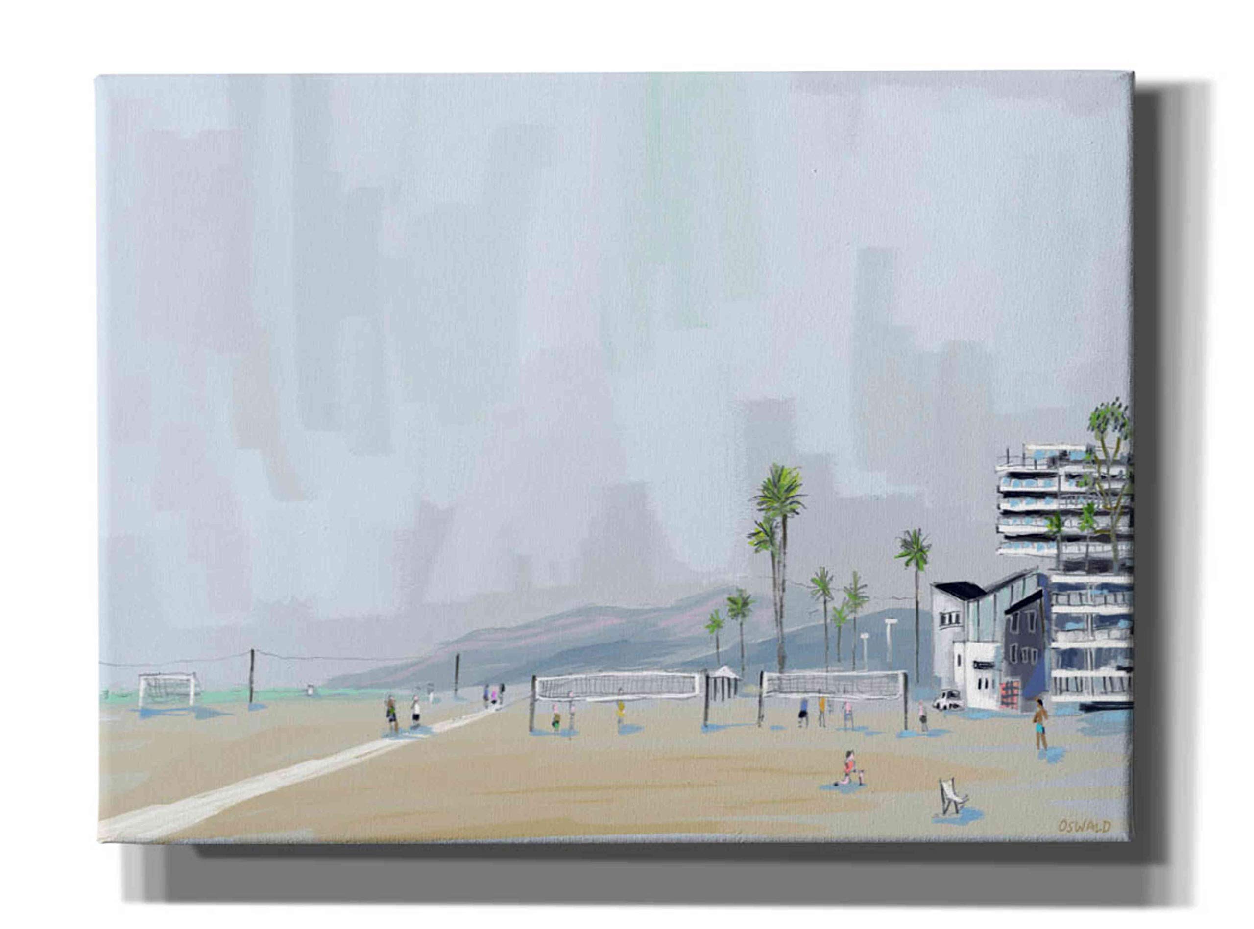Pete Oswald 'Annenberg Beach House' Canvas Wall Art - 54x40 Inches - Coastal Decor for Living Room, Bedroom & Office