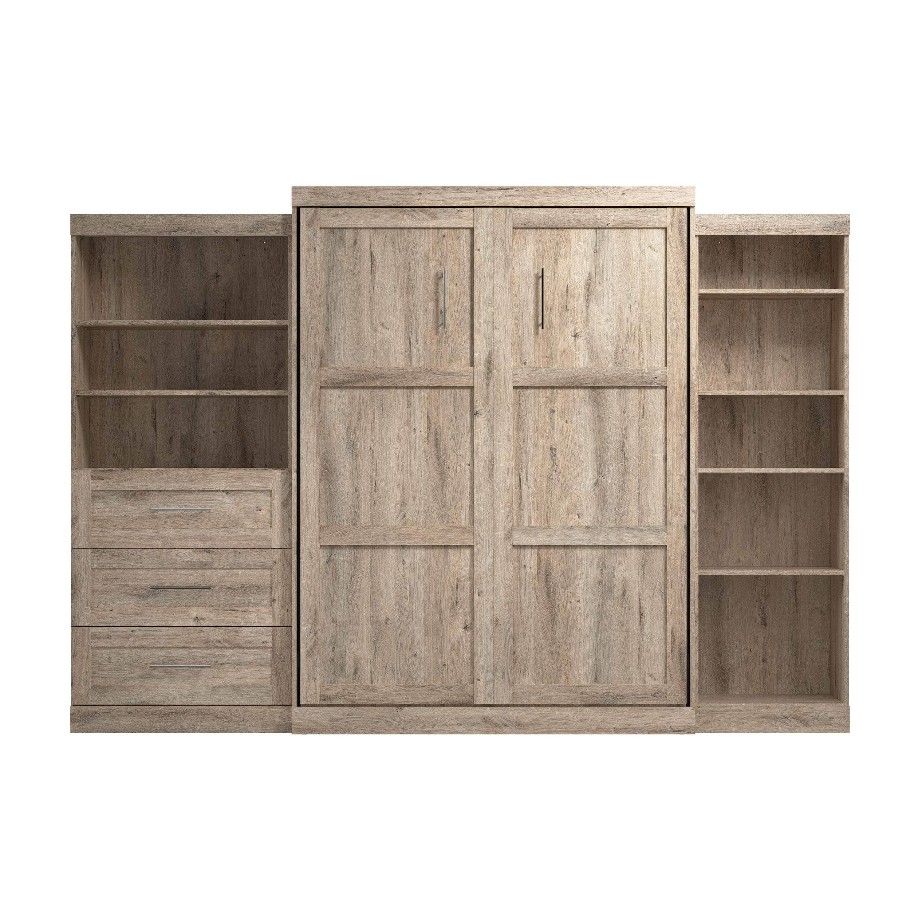 Pur Queen Murphy Pull Down Wall Bed with 2 Storage Drawers (126