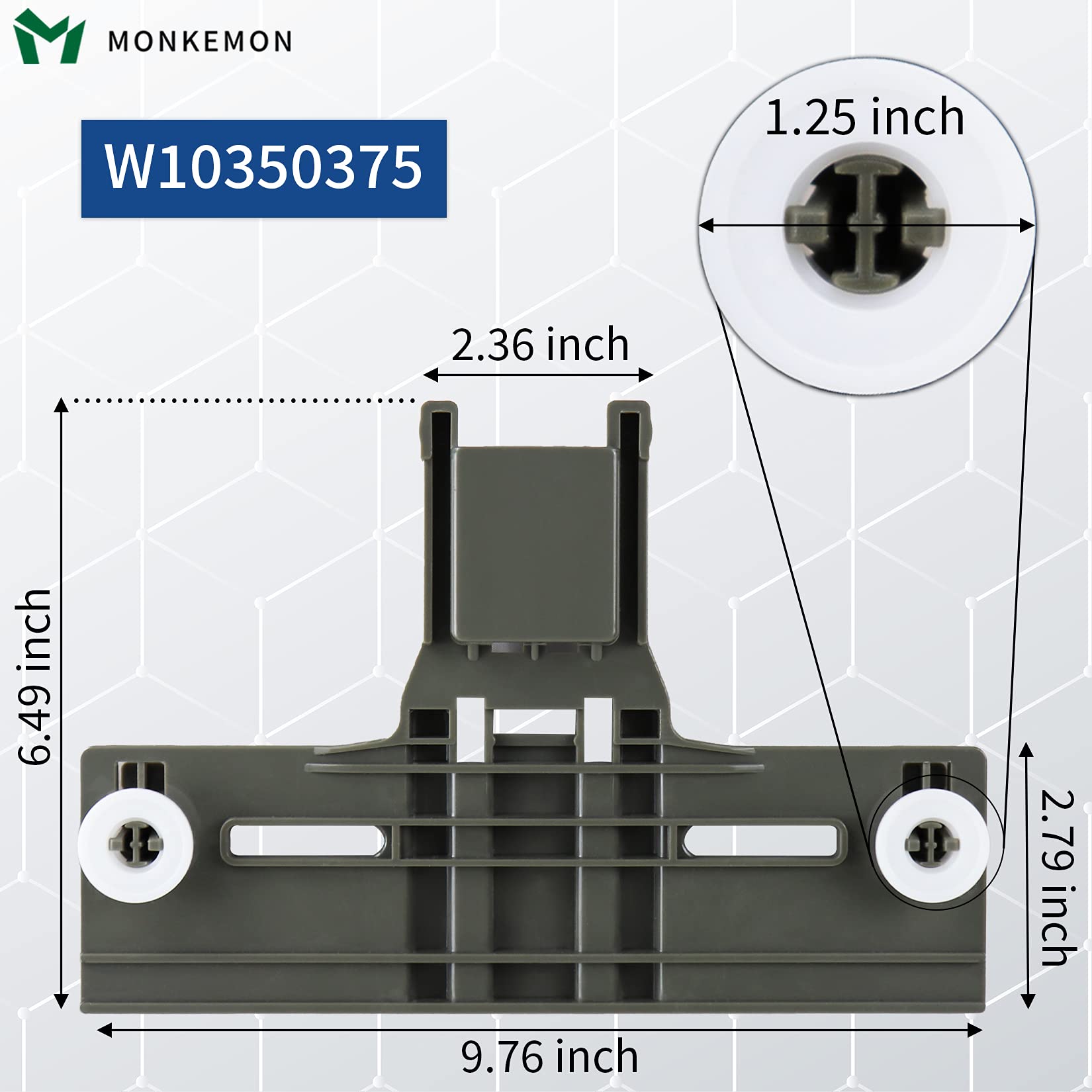2 Packs W10350375 UPGRADED Dishwasher Replacement Top Rack for Kenmore & Whirlpool Dishwashers - Compatible with W10712395 AP5957560, Fits WDT730PAHZ0 WDTA50SAHZ0 WDT970SAHZ0 Models - Easy Installation for Quiet & Efficient Dishwashing