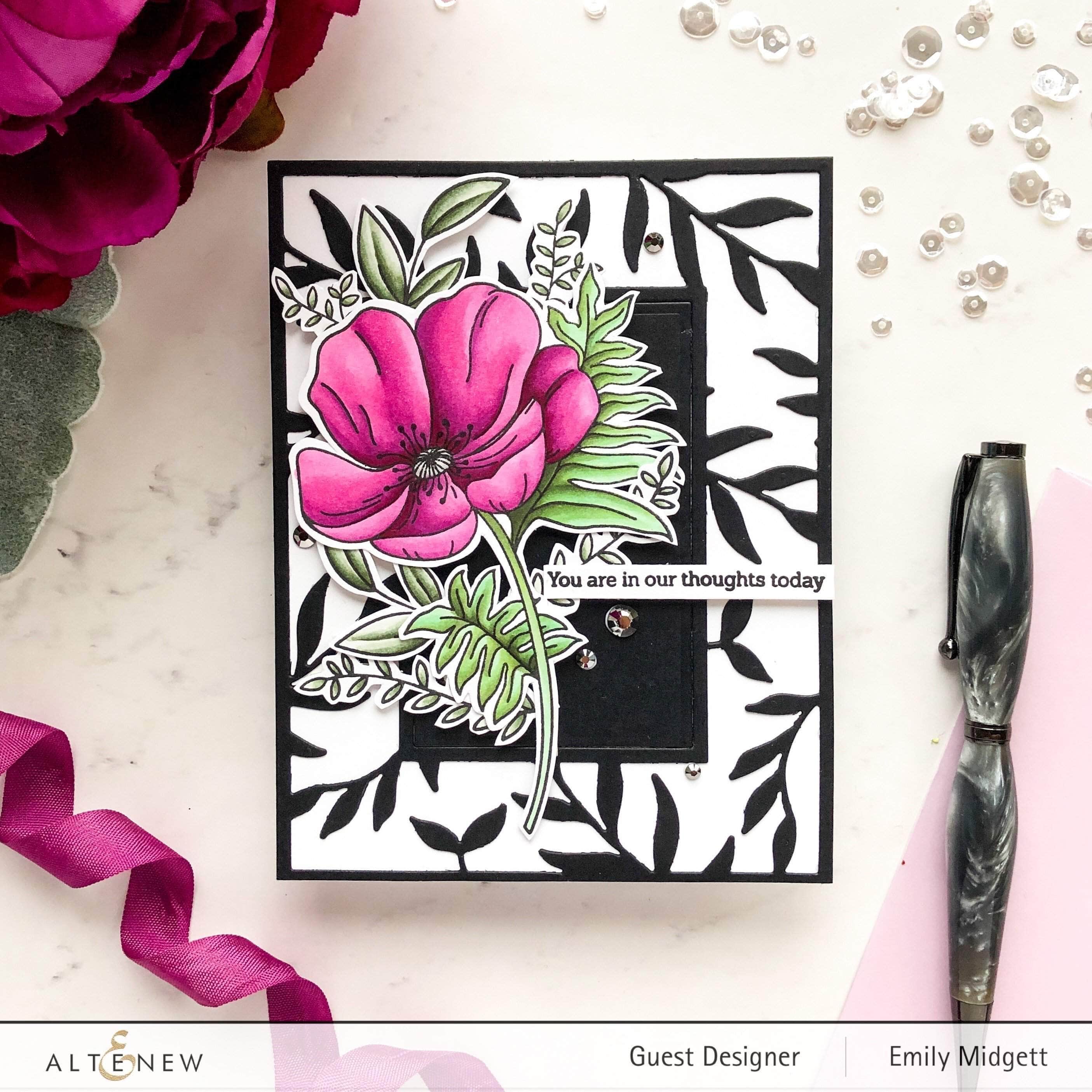 Poppy Flower Outline Stamp Set for DIY Painting, Scrapbooking & Card Making - Perfect for Handmade Greeting Cards, Art Journals & Craft Projects