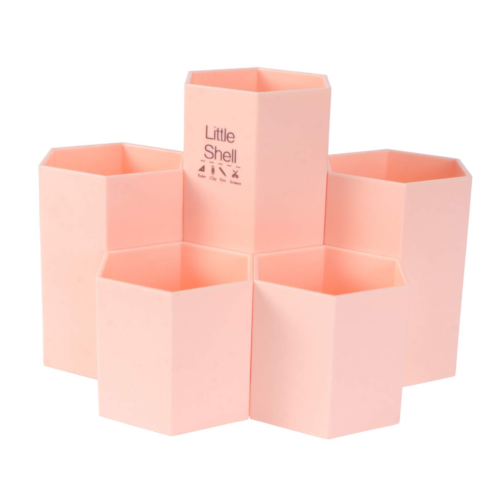 Hexagon Desk Organizer - Stylish Pink Pen & Pencil Holder for Office, Home, School | Perfect Desktop Stationery Storage for Classroom, Study & Workspace Accessories