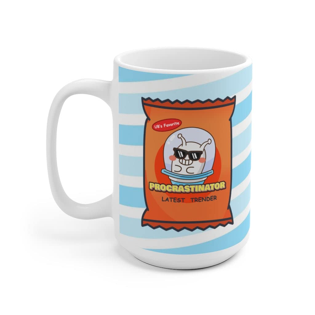 15 oz Ceramic Motivational Coffee Mug - UB Alien Design with C Handle for Tea, Hot Chocolate & Productivity - Perfect Gift for Office, Home & Coworkers - Ideal for Morning Coffee, Office Breaks & Relaxing Evenings