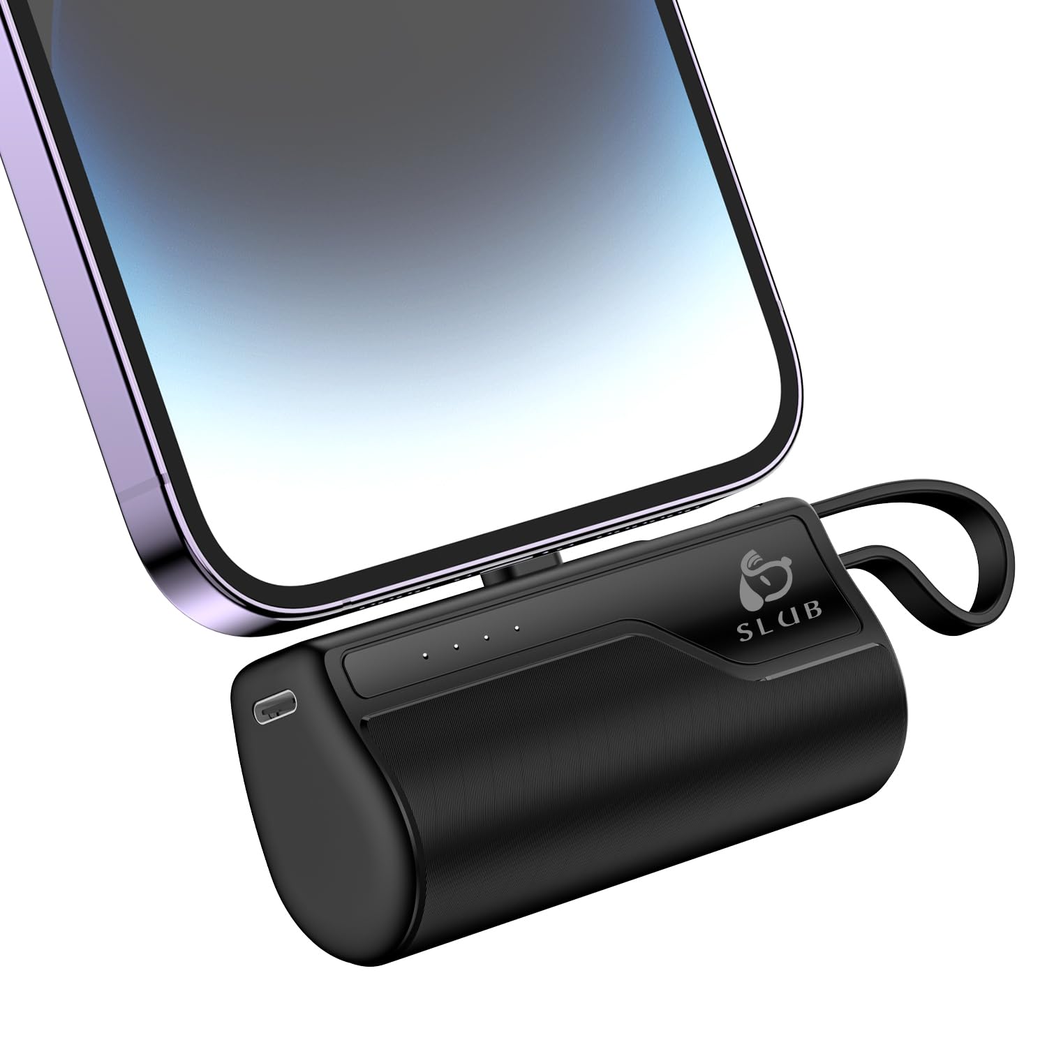 5000mAh Mini Portable Charger - Ultra Compact Power Bank for iPhone 14/13/12/11/X/XR/XS Max/8 & AirPods - Fast Charging External Battery Pack (Black) | Perfect for Travel, Camping, and Emergency Power Backup