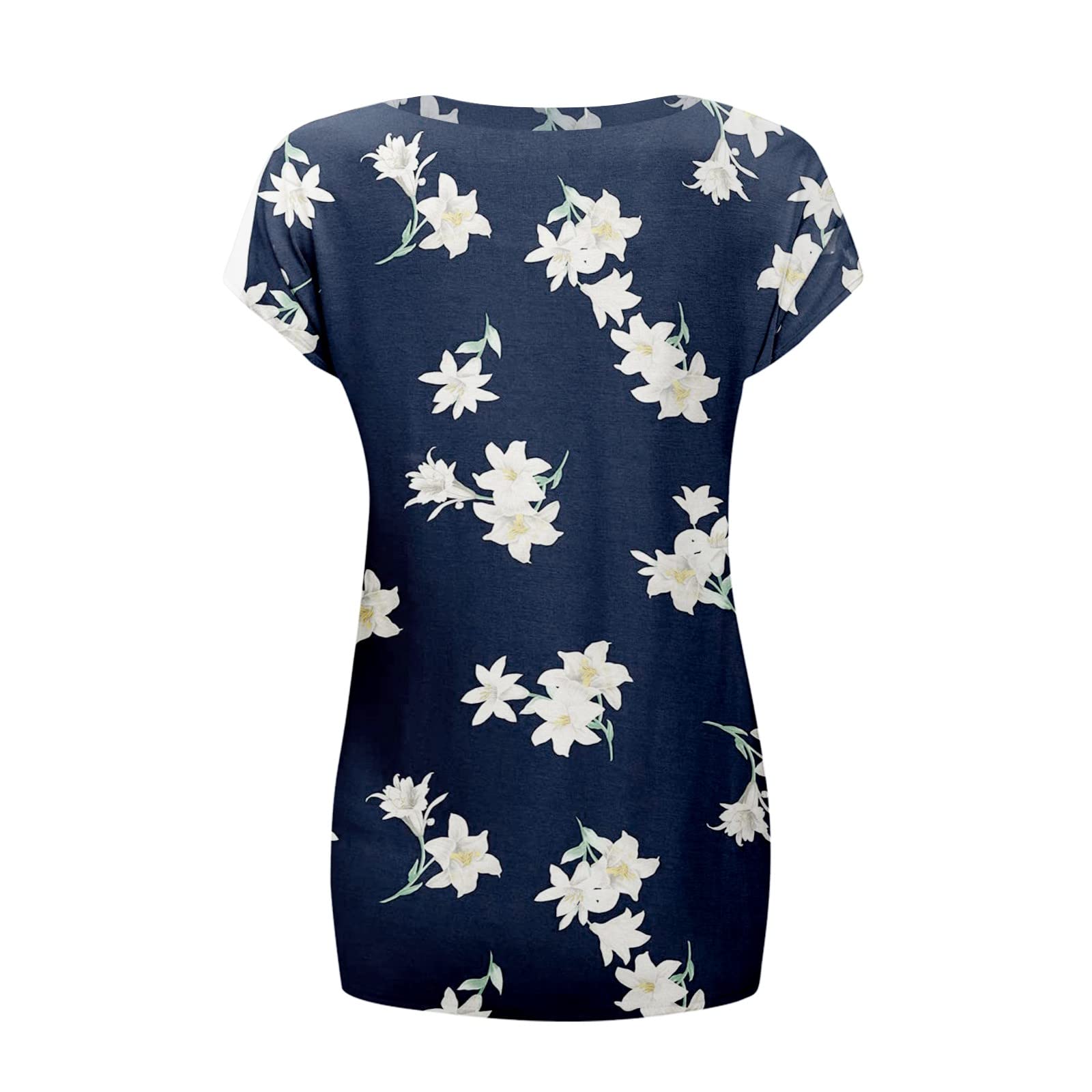 Women's Short Sleeve T-Shirts - Summer Casual Loose Tunic Tops with Front Twist Detail | Basic Work Tee & Trendy Blouse for Ladies | Perfect for Office, Weekend Outings & Summer Travel