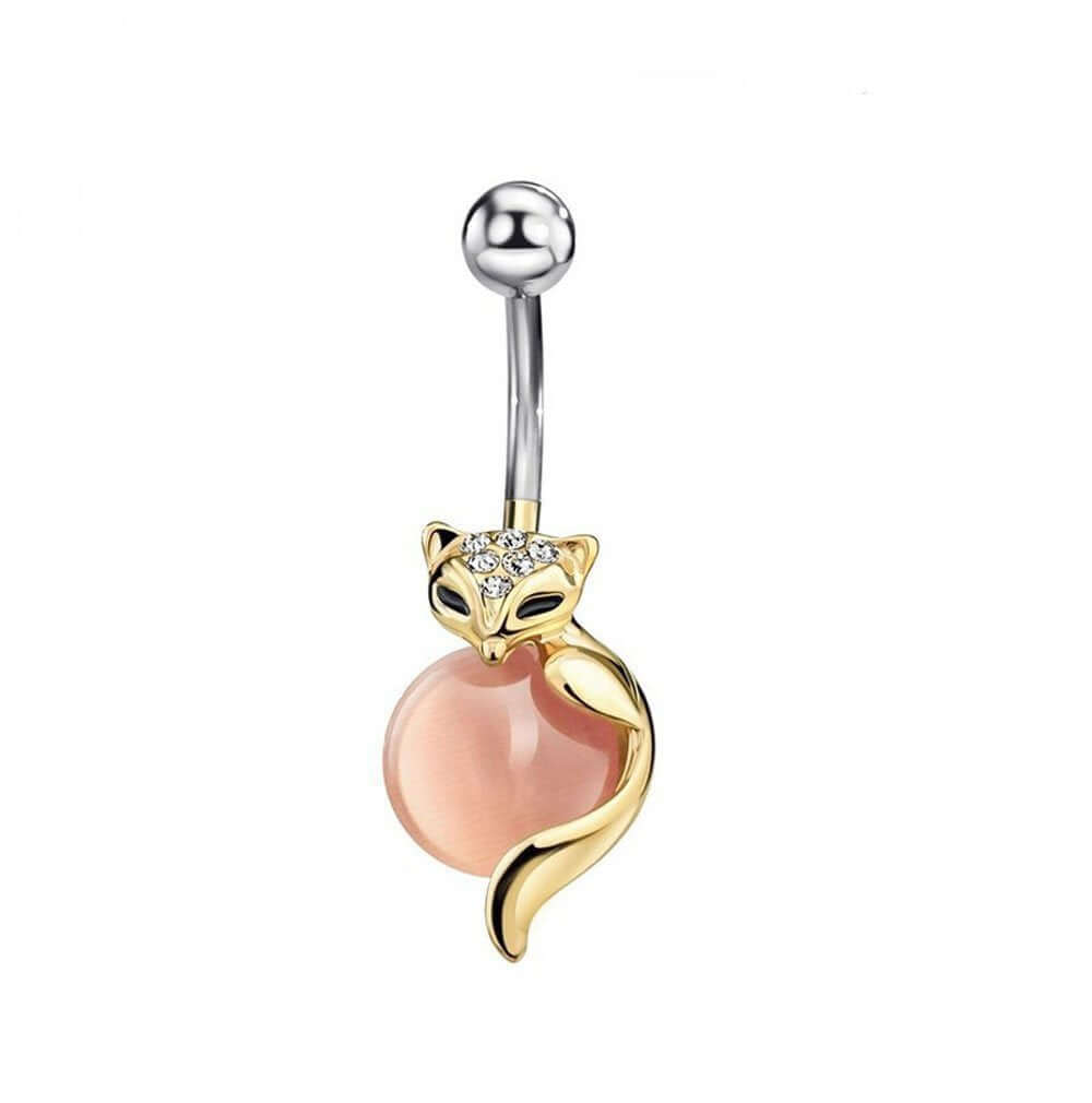 Stylish Fox Belly Button Rings - 316L Surgical Steel Navel Piercing Jewelry for Women | Perfect for Parties, Beach Outings & Everyday Wear