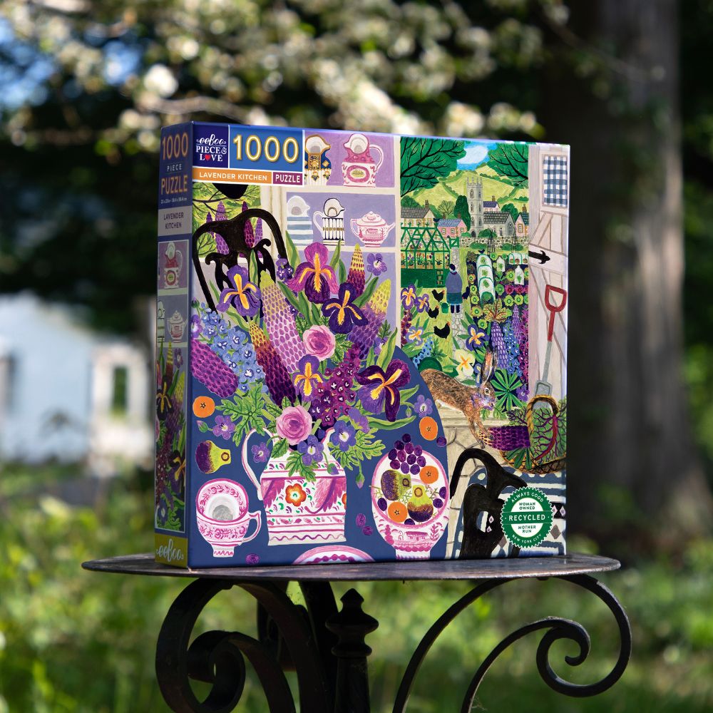 eeBoo 1000 Piece Jigsaw Puzzle - Lavender Kitchen - Beautiful Floral Artwork for Adults & Teens - Perfect for Relaxation, Home Decor & Family Game Night
