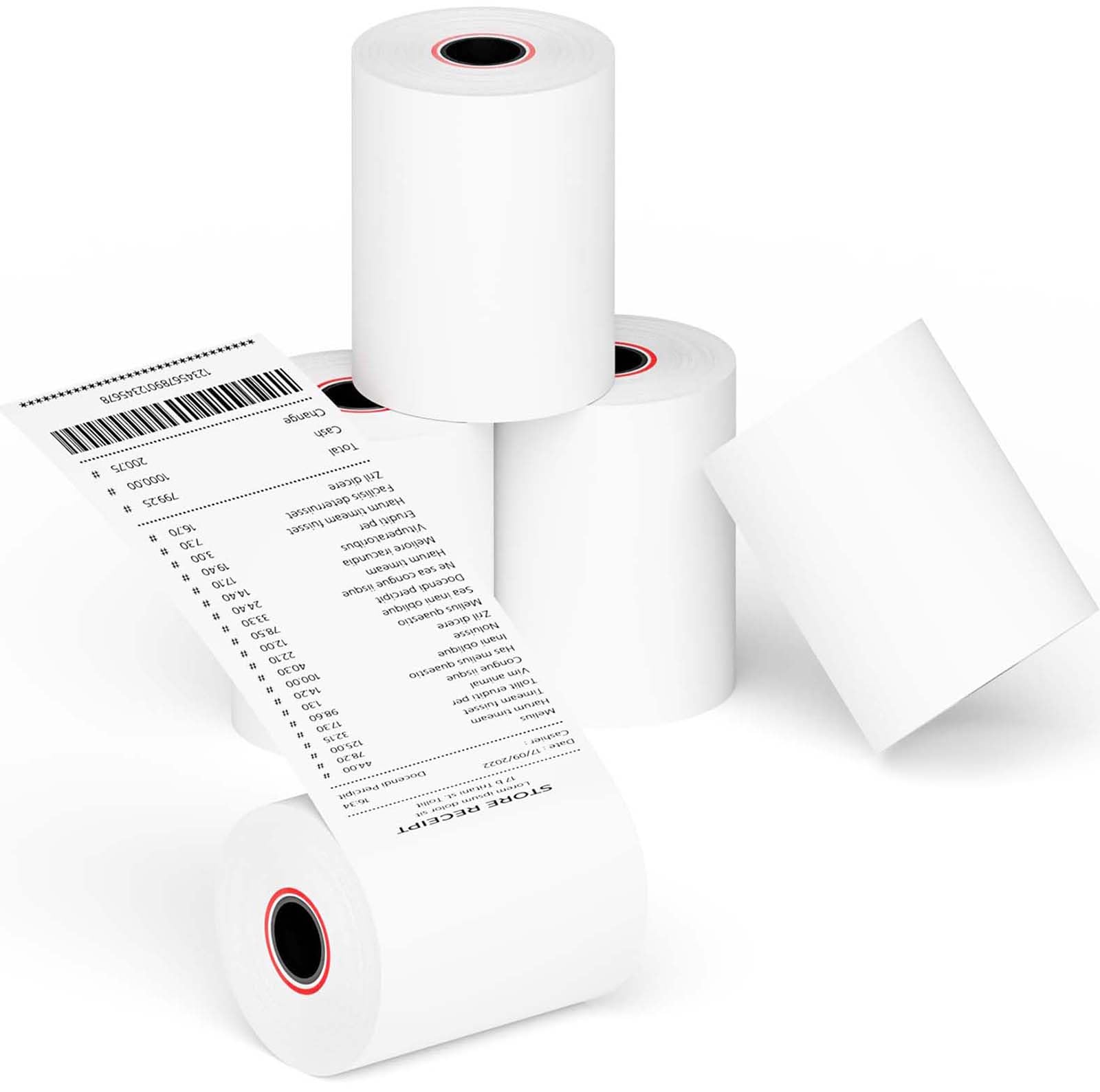 3-1/8 x 230ft Thermal Receipt Paper Rolls - 5 Pack for Cash Register, POS Terminal, Credit Card Machine - Compatible with Epson, Star, and Zebra Printers - Perfect for Retail Stores, Restaurants, and Small Businesses