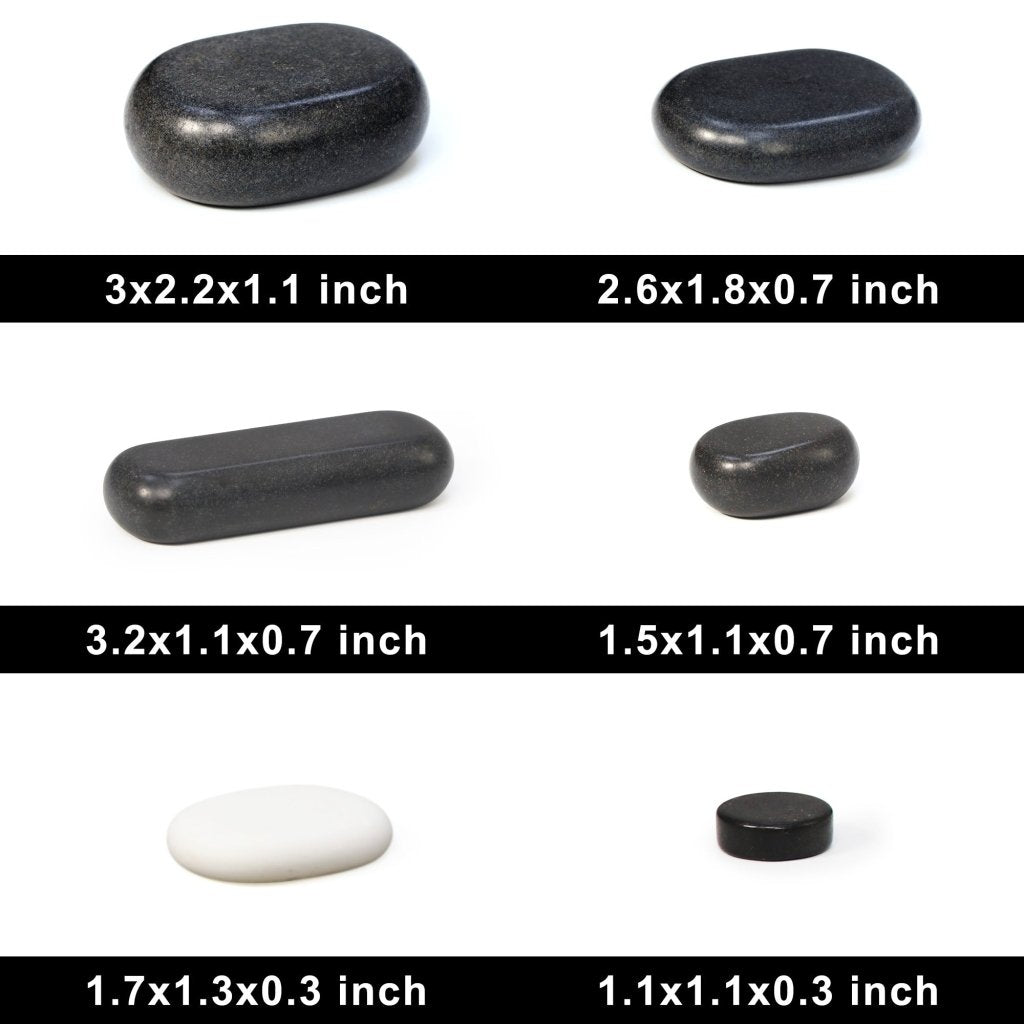 Deluxe 40-Piece Hot Stone Massage Kit with Black Lava Basalt Rocks - Professional Full Body Relaxation for Spa, Home Therapy & Couples Massage