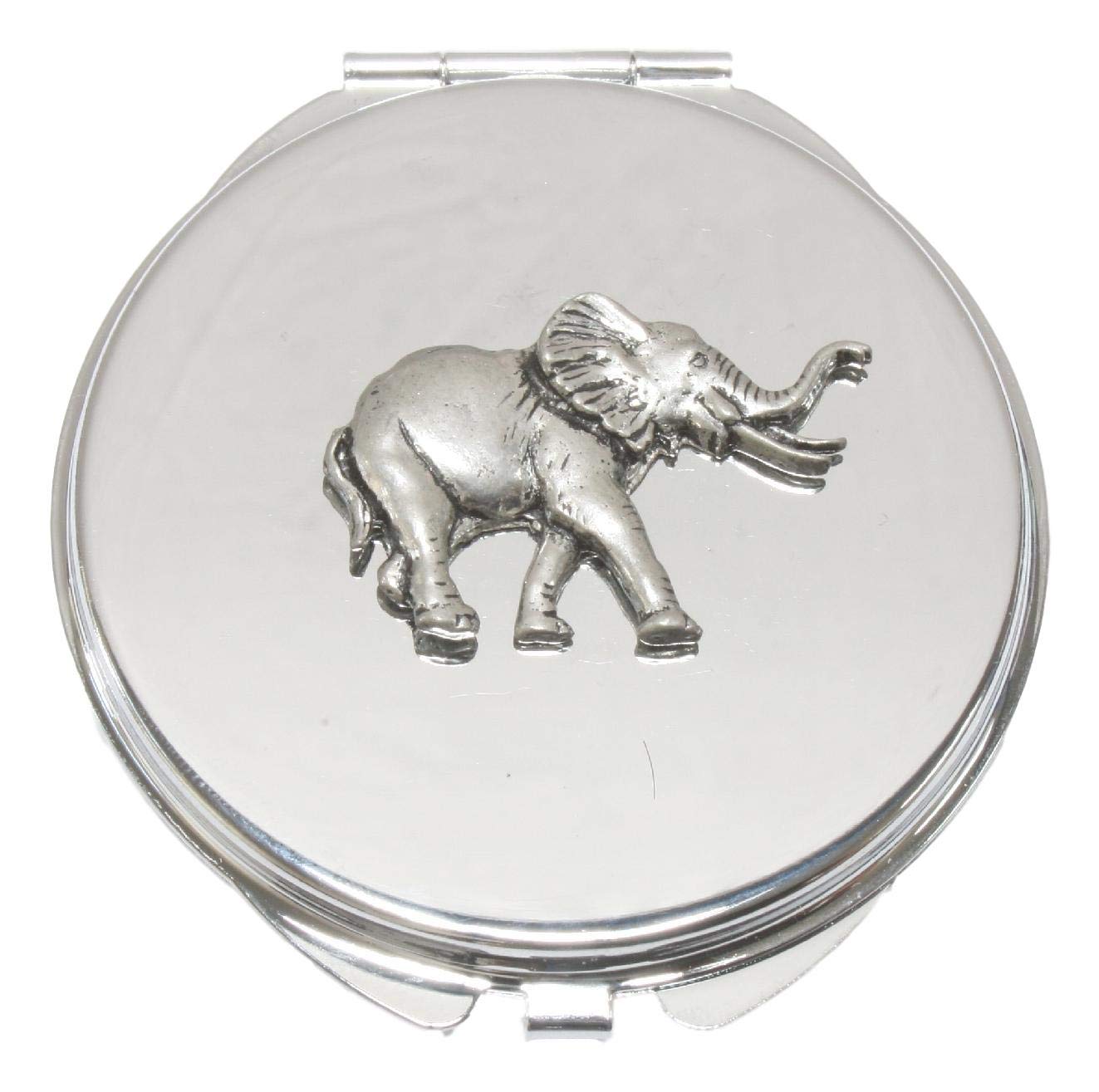 Elegant Elephant Compact Mirror - Personalized Handbag Gift with Free Engraving (116) - Perfect for Travel, Makeup Touch-ups & Thoughtful Gifts