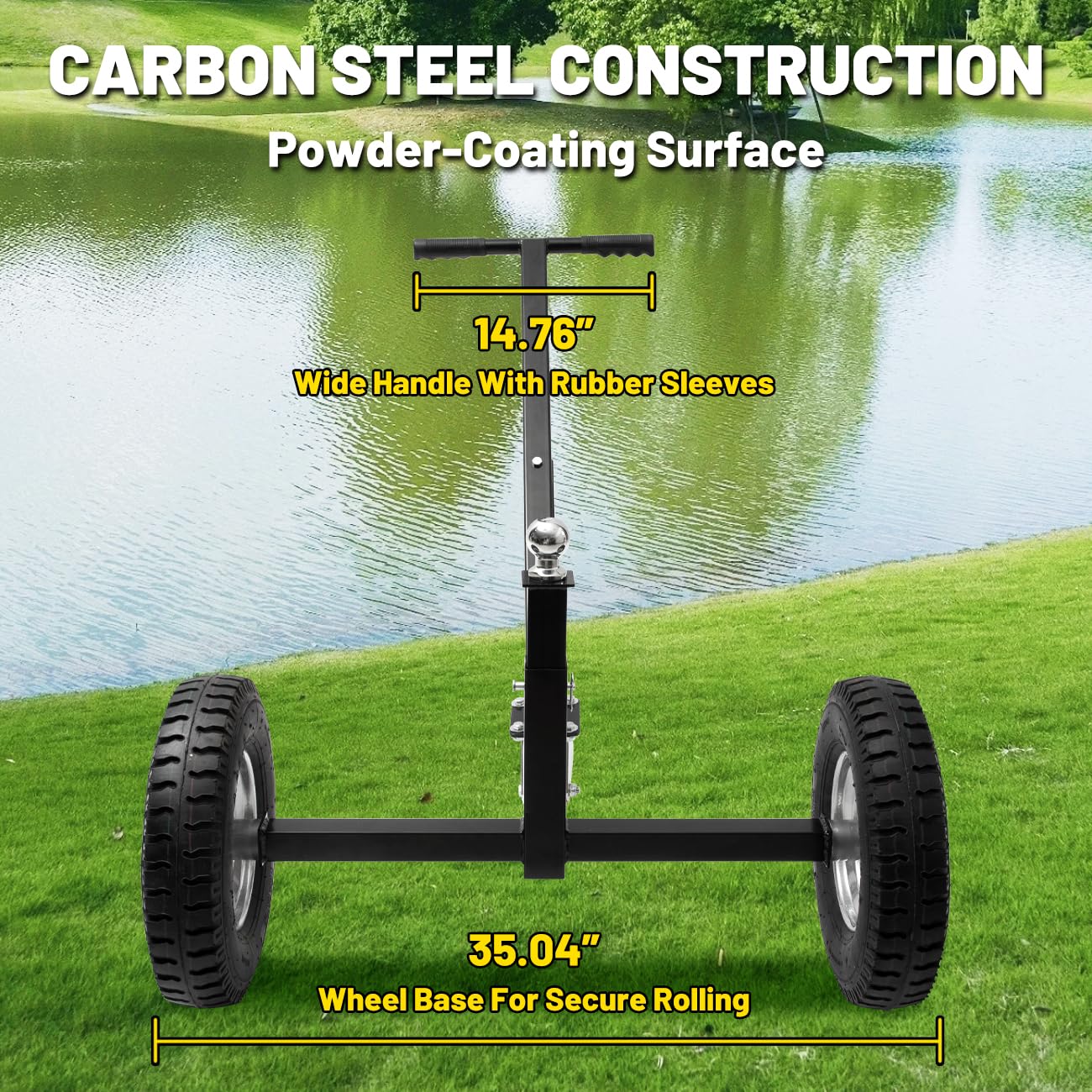 Heavy Duty Adjustable Trailer Dolly - 1100 lbs Capacity, Carbon Steel Construction with 15.9