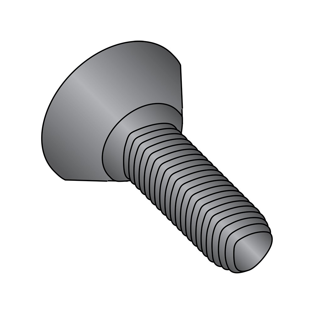 #4-40 Steel Thread Rolling Screws for Metal - Black Oxide, Flat Head (100 Pack) - DIY & Machinery Use