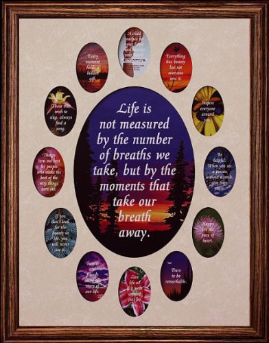 14x18 Inch Oval School Days Collage Mat with Walnut Stained Frame - Perfect for Graduation Gifts, Memory Keepsakes & Home Decor