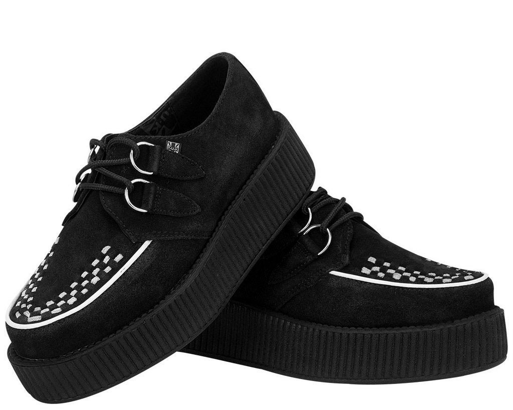 T.U.K. Suede Viva Mondo Creepers - Unisex Lace-Up Platform Shoes for Women & Men | Perfect for Punk, Goth & Alternative Fashion Styles