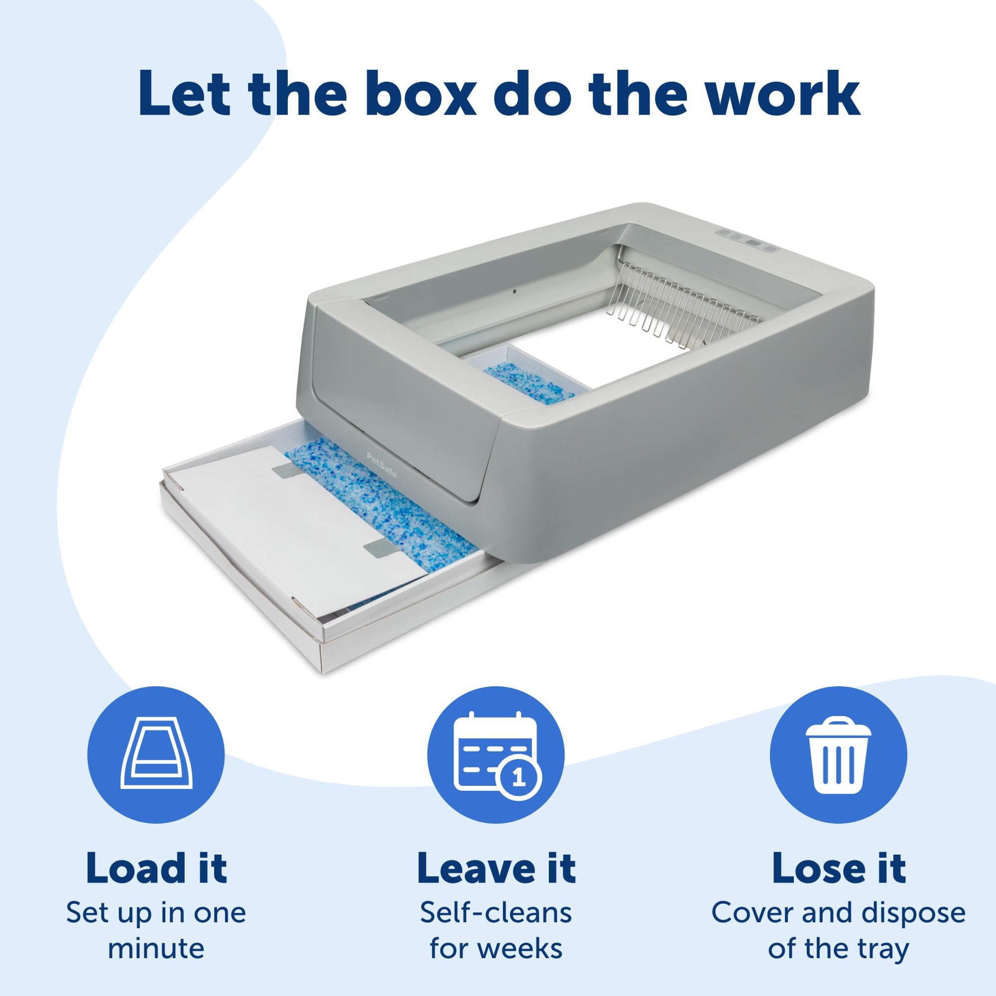 PetSafe ScoopFree Crystal Smart Self-Cleaning Cat Litter Box with WiFi & App Control - Automatic Litter Box for Odor Control & Low Tracking - Includes Disposable Tray & Hood - Perfect for Busy Pet Owners & Multi-Cat Homes
