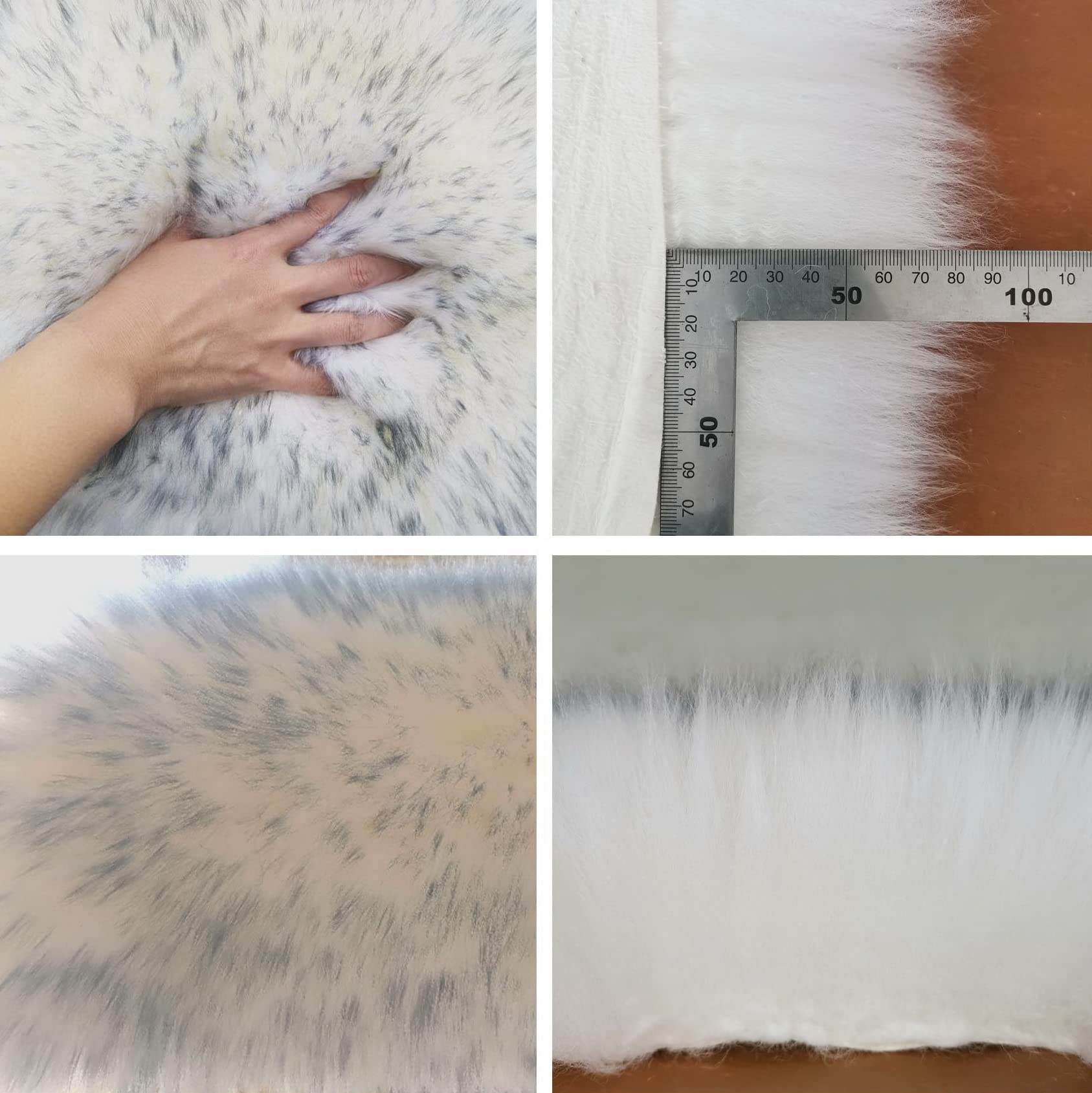 Genuine Sheepskin Car Seat Covers - Luxury Long Wool Fur Front Seat Covers Set for Winter, Universal Fit (White/Grey) | Warm & Comfortable for Cold Weather Driving, Road Trips, and Daily Commute