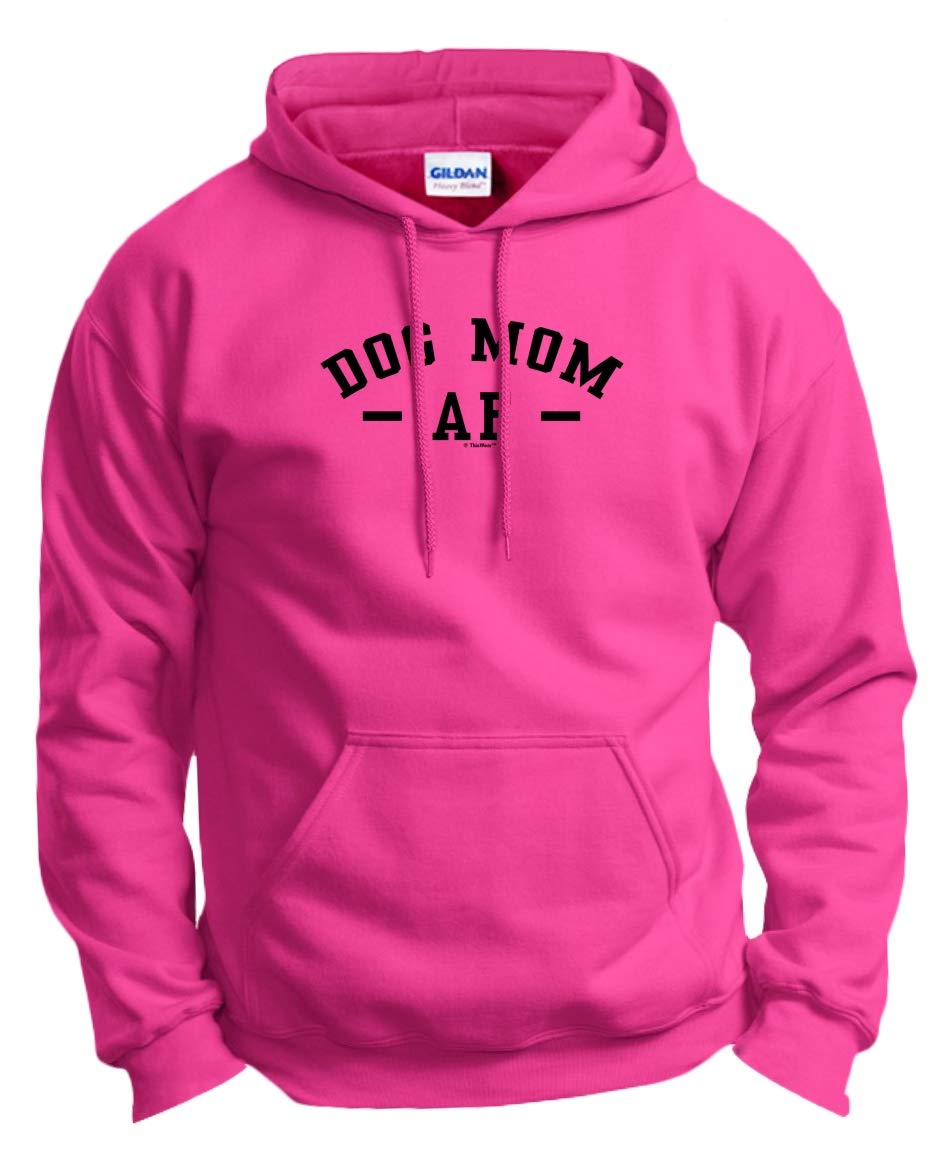 Funny Dog Mom Gifts - 'Dog Mom AF' Graphic Hoodie Sweatshirt for Women | Cute Pet Lover Apparel for Dog Owners, Walks & Dog Park Outfits