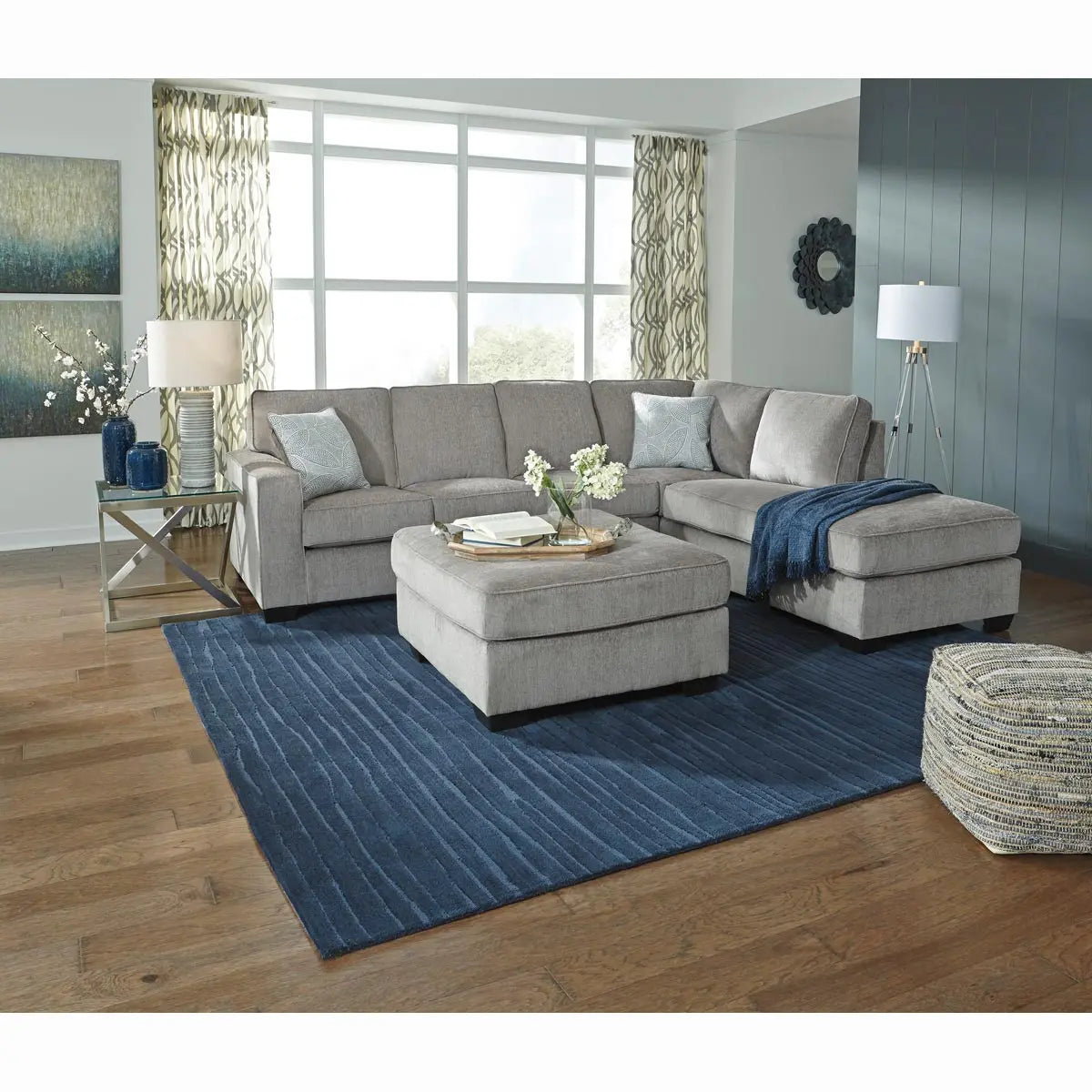 Altari 2-Piece LFH Chaise Sectional Sofa in Alloy Gray - Modern L-Shaped Couch for Living Room, Lounge & Family Room
