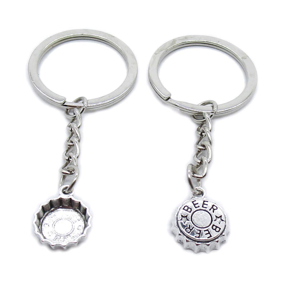 Vintage Silver Metal Keychain - Antique Beer Bottle Cap Key Ring with Durable Hook for Keys, Gifts & Collectibles | Perfect for Home, Office, Travel & Everyday Carry