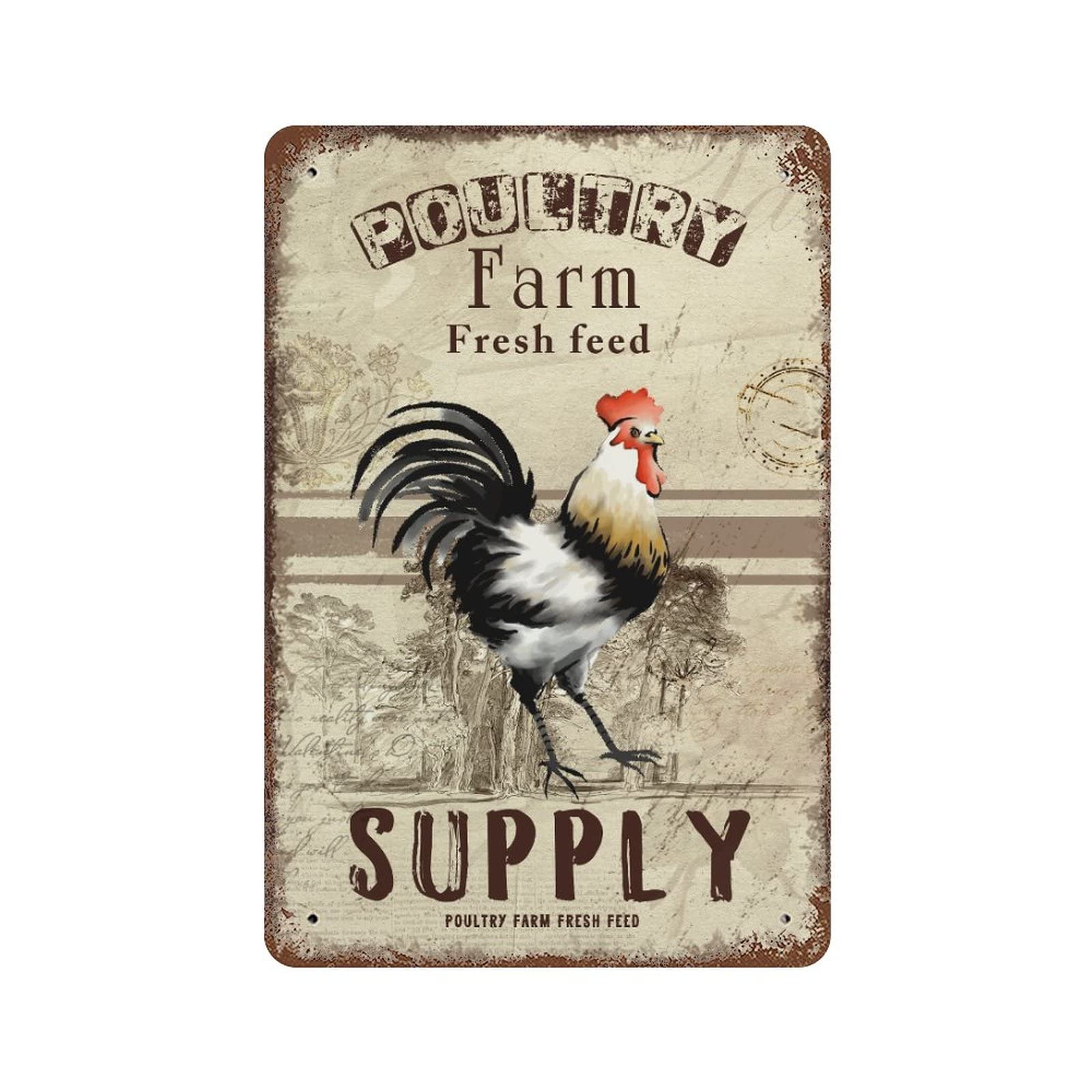 Funny Chicken Coop Metal Tin Sign - Vintage 8x12 Inch Farmhouse Wall Decor for Poultry Farm, Man Cave & Home - Retro Rooster Feed Sign - Perfect for Kitchen, Barn, or Country Style Decor