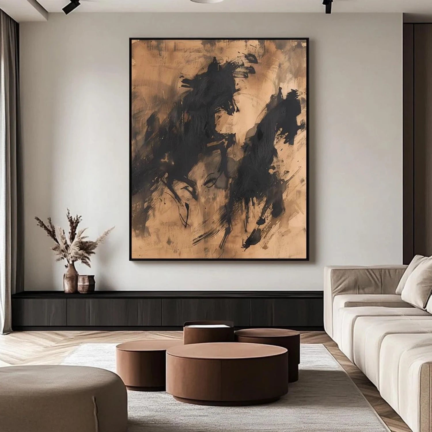 Abstract Painting #AB 459 - Modern Wall Art for Living Room, Bedroom & Office Decor | Unique Handmade Canvas Artwork