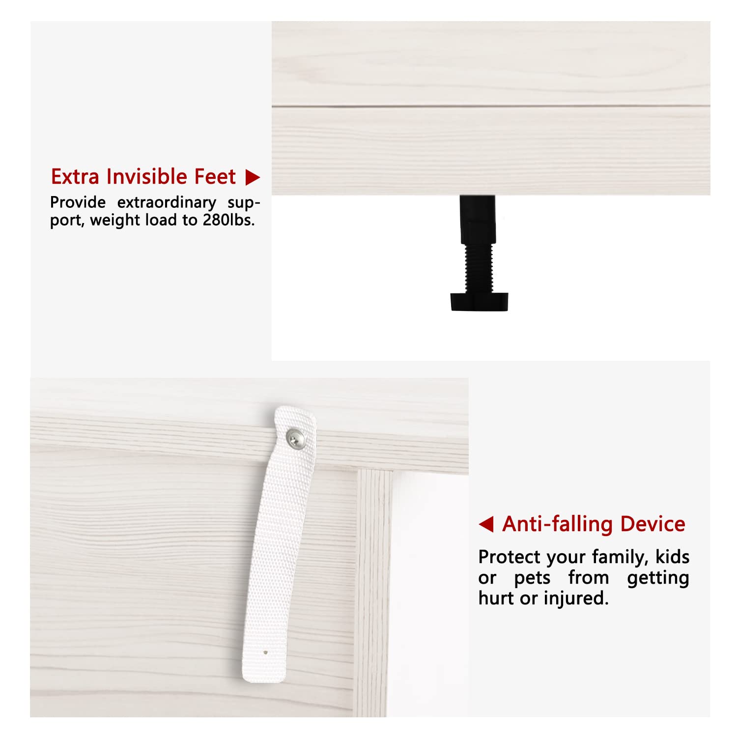 Vikiullf 3-Piece Dresser and Nightstand Set - 7-Drawer Chest & 2-Drawer Nightstands, White Wood Grain Bedroom Storage Furniture for Master Bedroom, Guest Room or Dorm Organization