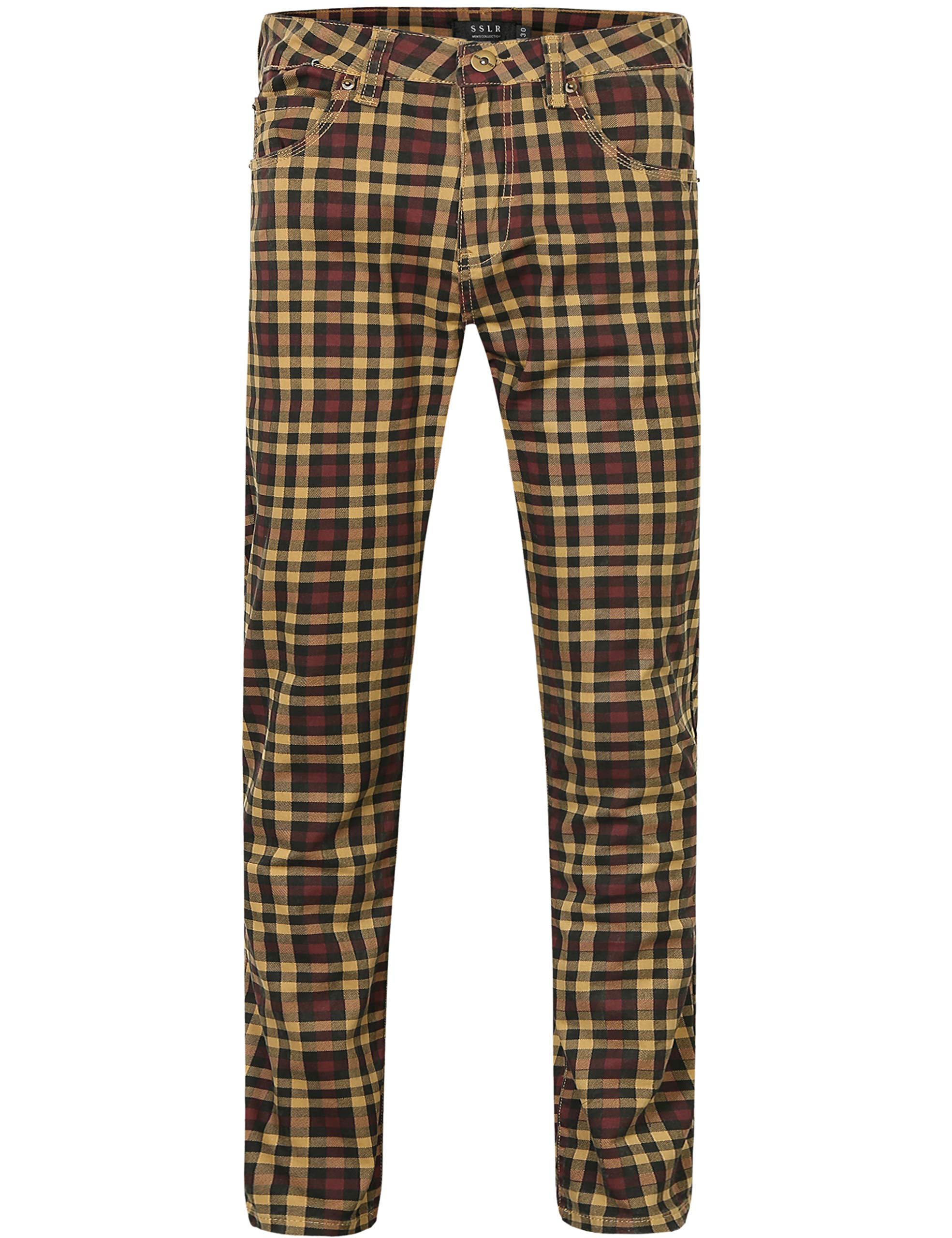 Men's Slim Fit Khaki Chino Pants - Casual Comfort Stretch SSLR Trousers for Work, Office & Everyday Wear