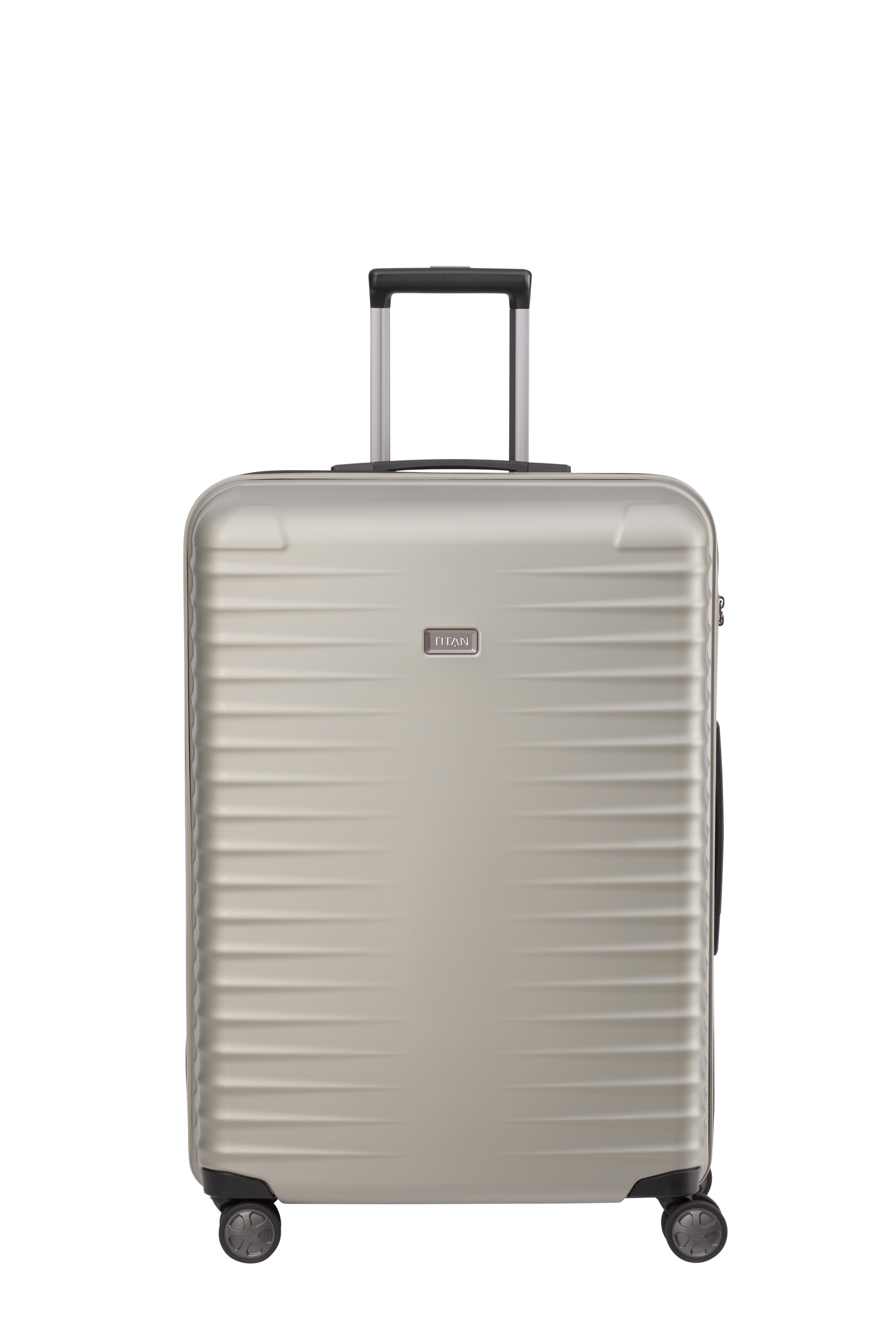 Titan LITRON Trolley L Large Luggage - Premium Expandable Suitcase with 360° Spinner Wheels for Travel, Business & Vacation (Black) - Perfect for Airlines, Road Trips & International Adventures
