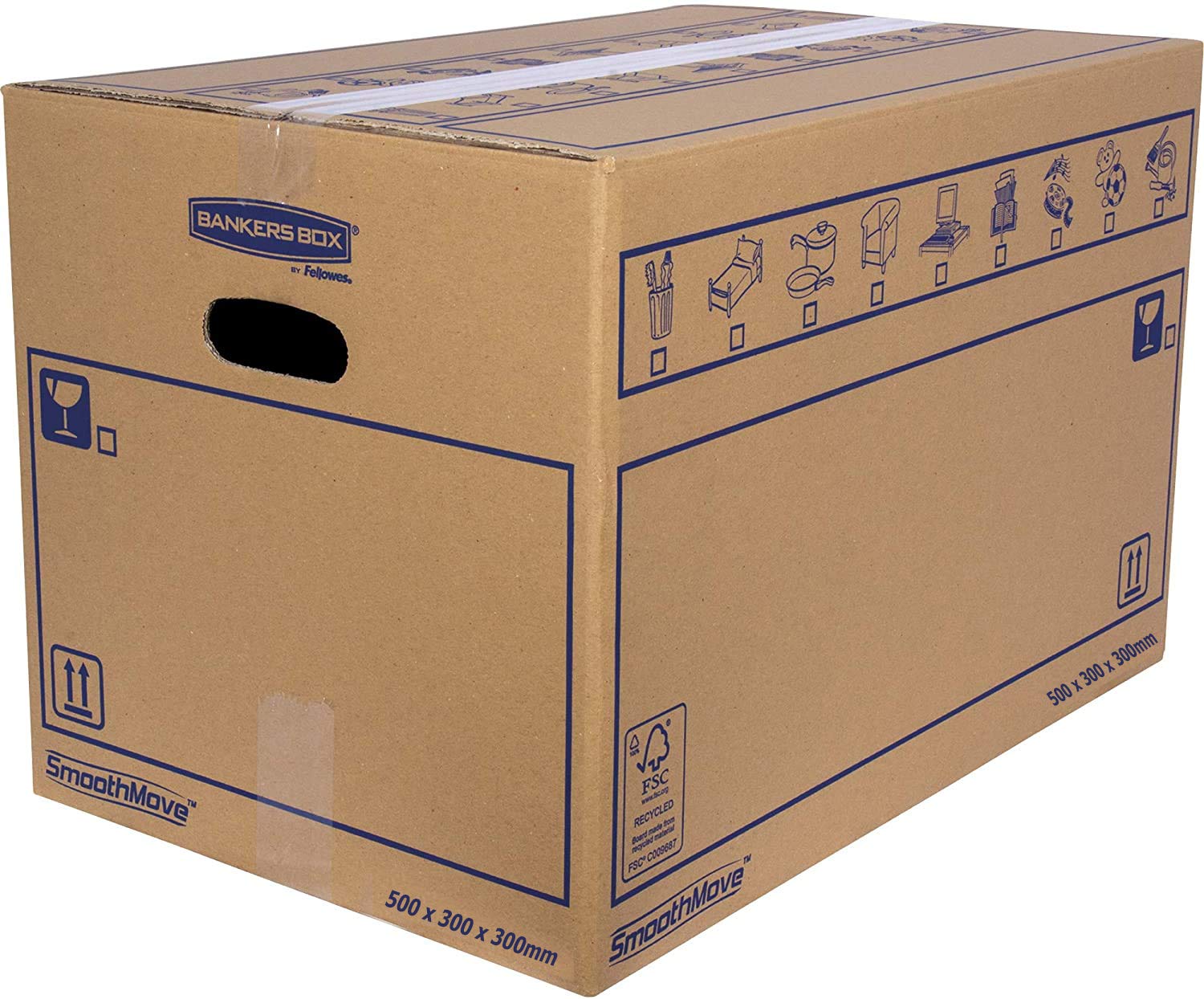 Bankers Box Storage File Box - Large 50 x 30 x 30 cm (45L) - Heavy Duty Cardboard Document Organizer for Office, Home & Business Records - Perfect for Filing, Archiving & Moving Documents