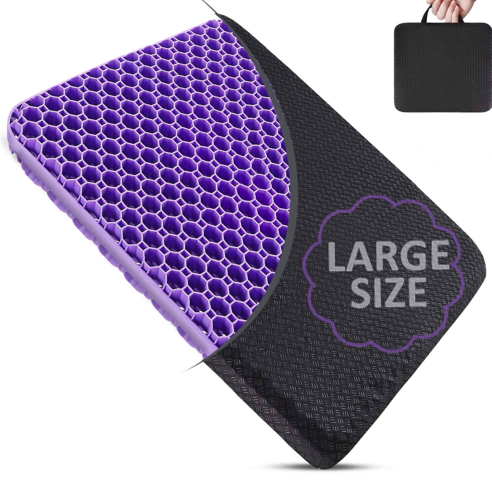 Gel Seat Cushion for Back Pain Relief - Orthopedic Comfort Pad for Sciatica & Tailbone Support (19 Inch) | Ideal for Office Chairs, Car Seats, Wheelchairs & Long Trips | Ergonomic Design for Extended Sitting Comfort