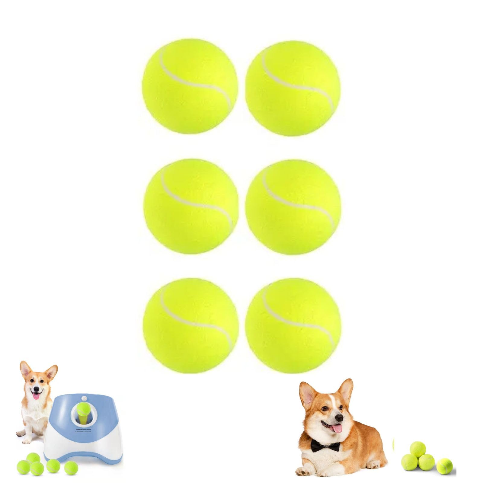 **2 Inch Mini Tennis Balls for Dogs - 6 Pack Small Dog Training Balls for Puppies, Play & Exercise - Yellow, Fits Most Automatic Ball Launchers - Perfect for Fetch, Training & Outdoor Fun**