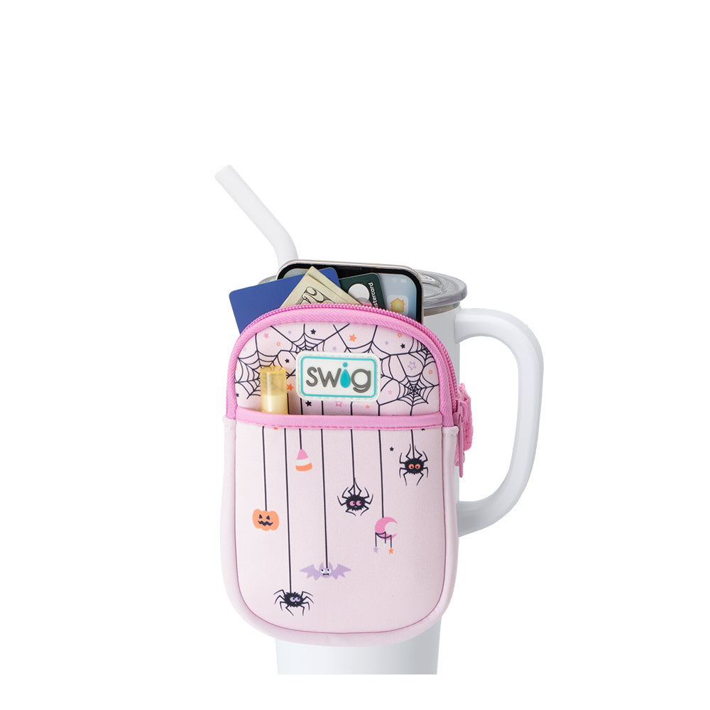 Sweet and Spooky Mega Mug Pouch - Large Insulated Coffee Cup Holder for Halloween Parties, Office Use & Travel