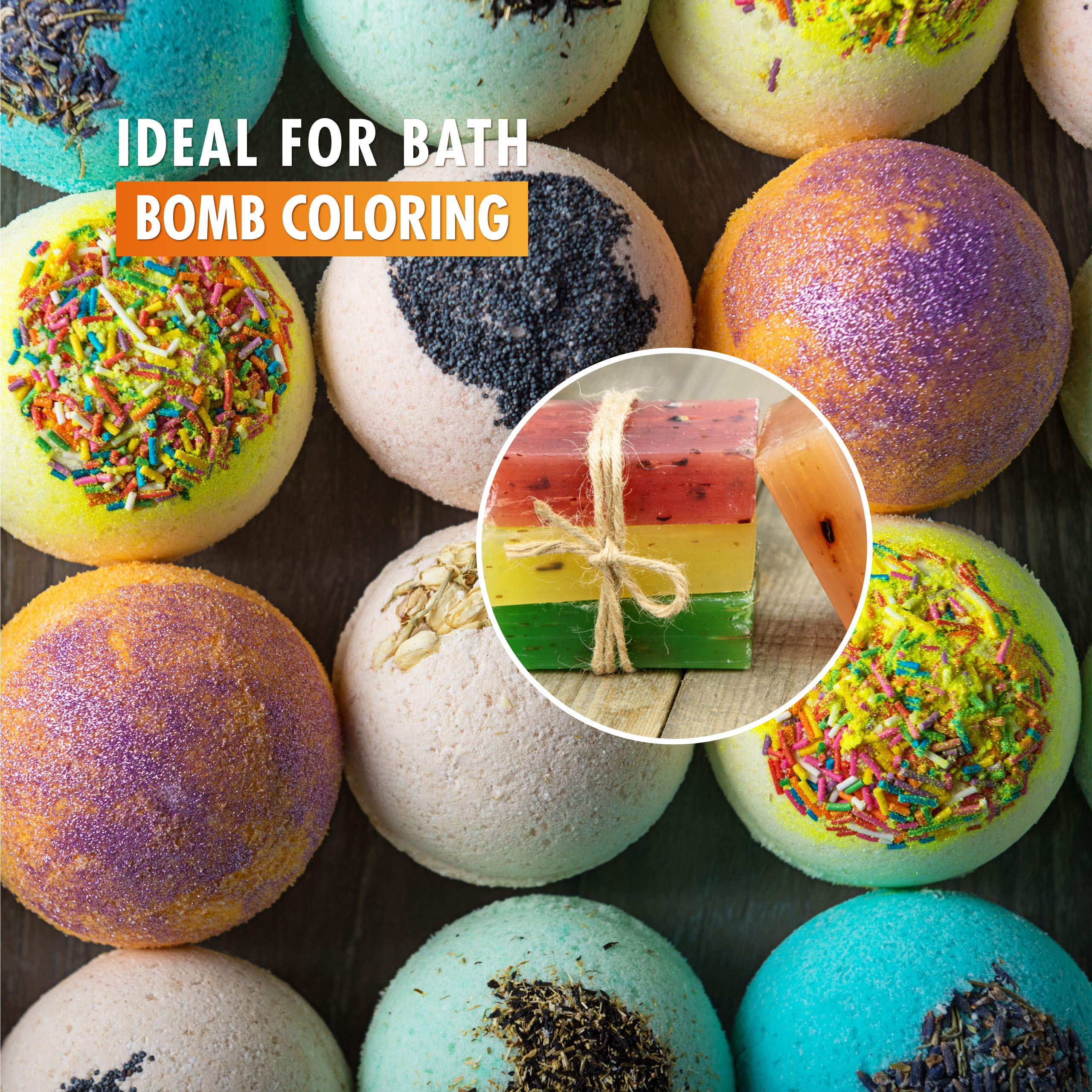 Natural Food Coloring & Soap Dye Kit - 18 Bottles (10ml) Liquid Bath Bomb Colorant + 30 Wrap Bags + Sealer - Skin Safe, Food Grade Dye for DIY Crafts, Slime, Bath Bombs, Cupcakes & Soap Making - Perfect for Home Baking, Spa Gifts & Kids Art Projects