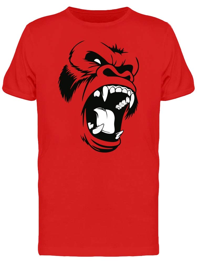 Angry Gorilla Face T-Shirt for Men - Red Graphic Tee | Casual Streetwear & Urban Fashion | Perfect for Gym, Outdoors & Everyday Wear