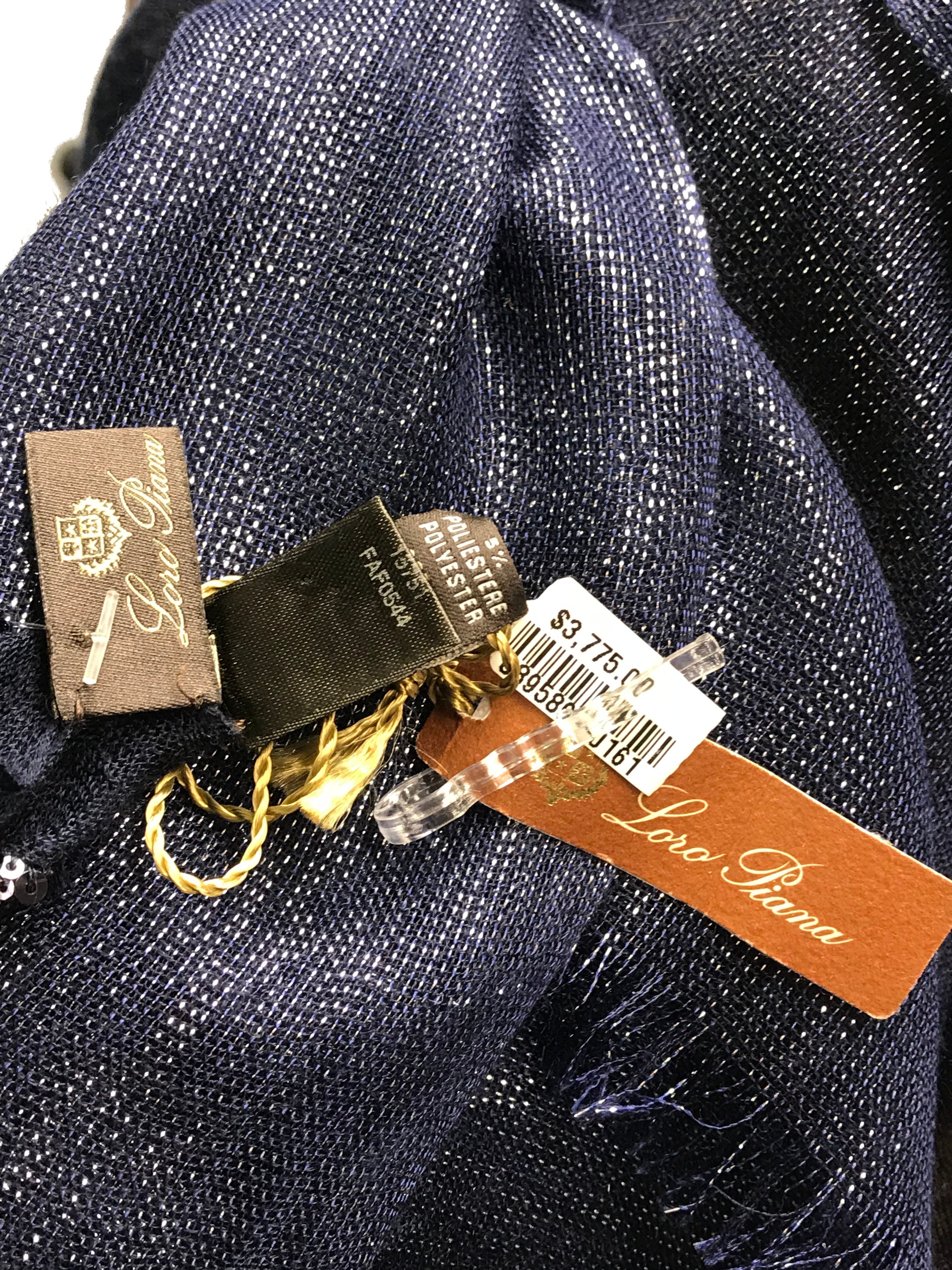 Loro Piana Opposite Sequin Scarf - Luxury Cashmere Shawl for Women - Perfect for Evening Events, Weddings & Special Occasions