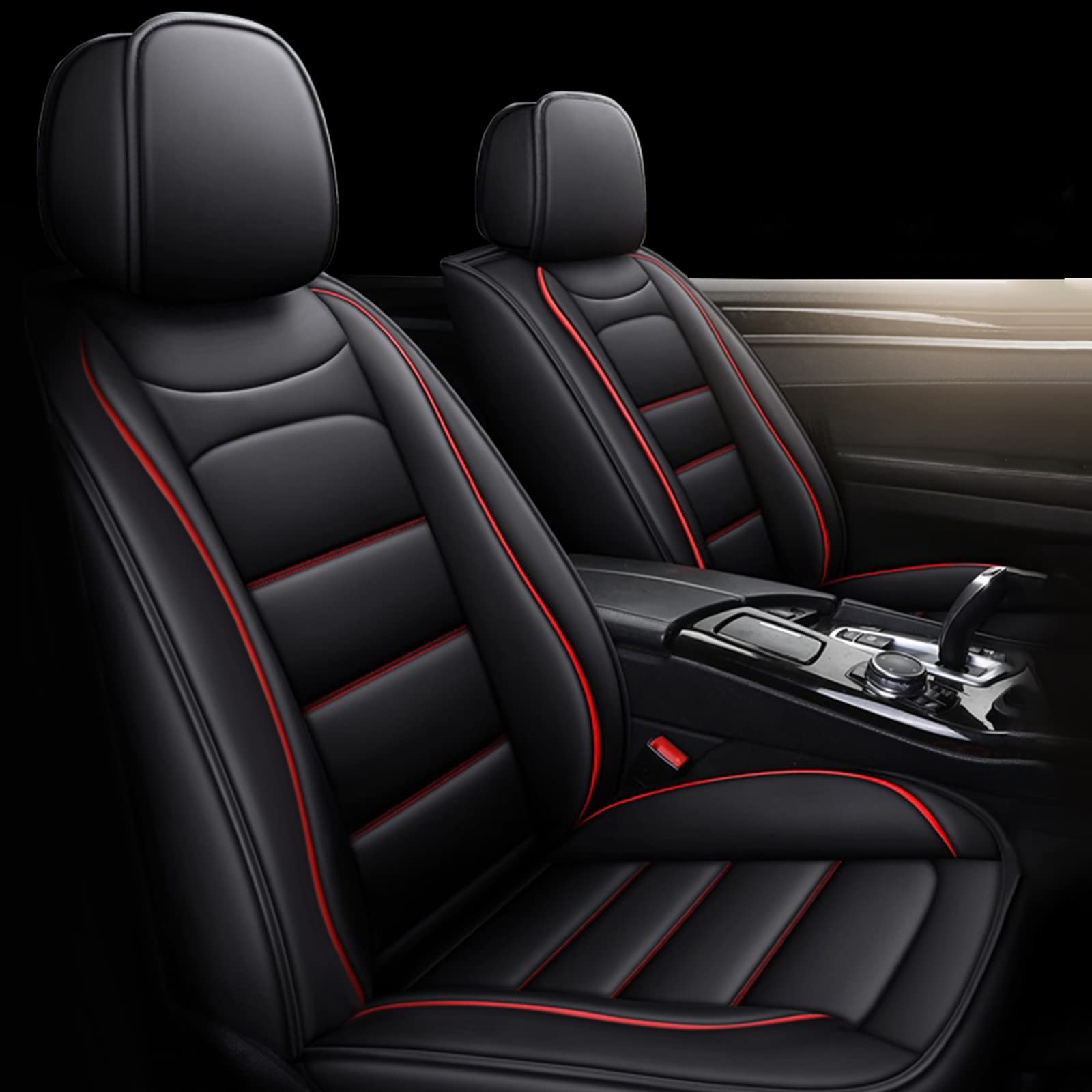 Premium Faux Leather Car Seat Covers Full Set (5 Seats) for Audi A3 A4 A6 A7 2007-2022 Models - Airbag Compatible & Waterproof Seat Protectors - Perfect for Daily Commute, Road Trips & Family Protection