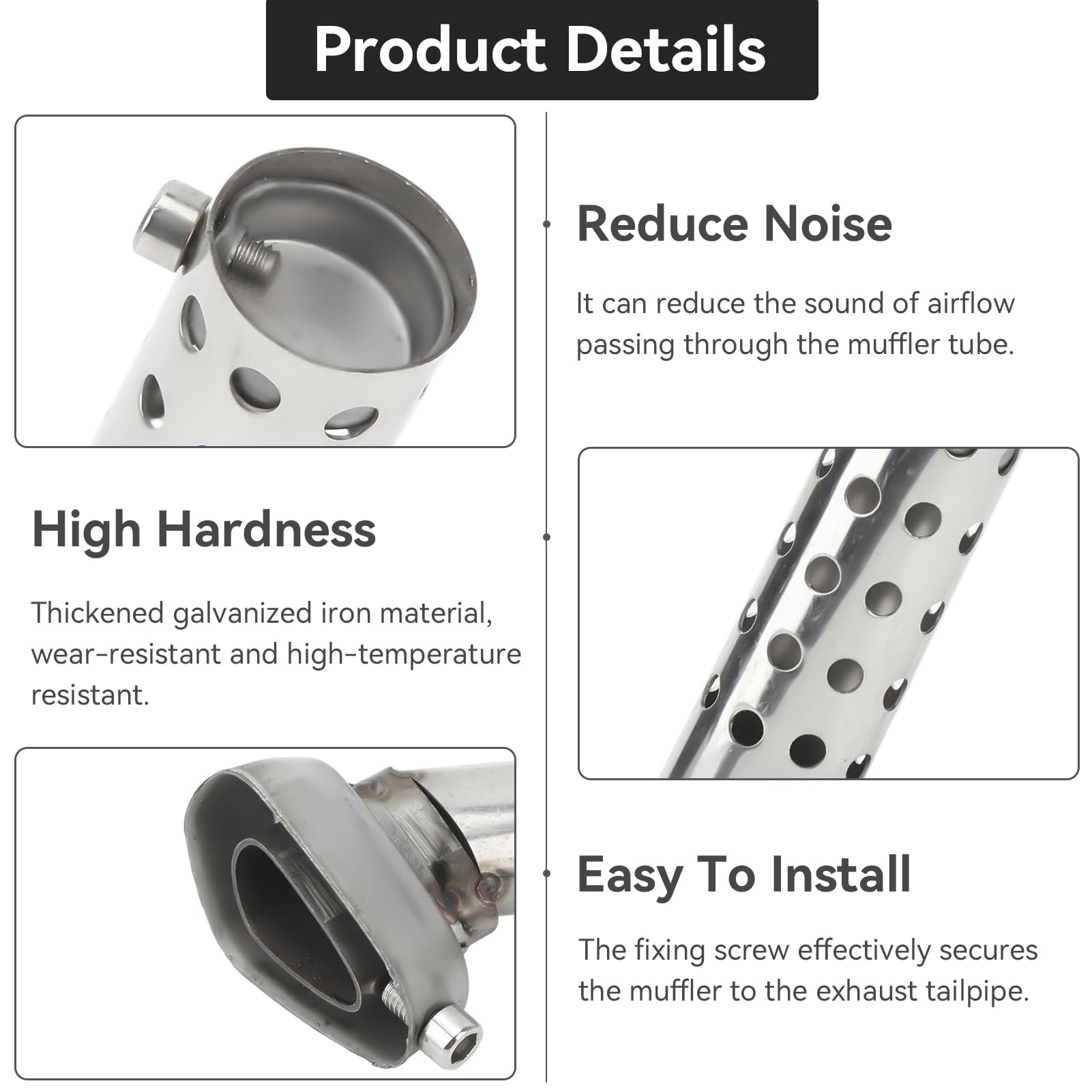 Universal Motorcycle Exhaust Silencer - 2 Pack for ATV, Scooter & Dirt Bike - Noise Reduction