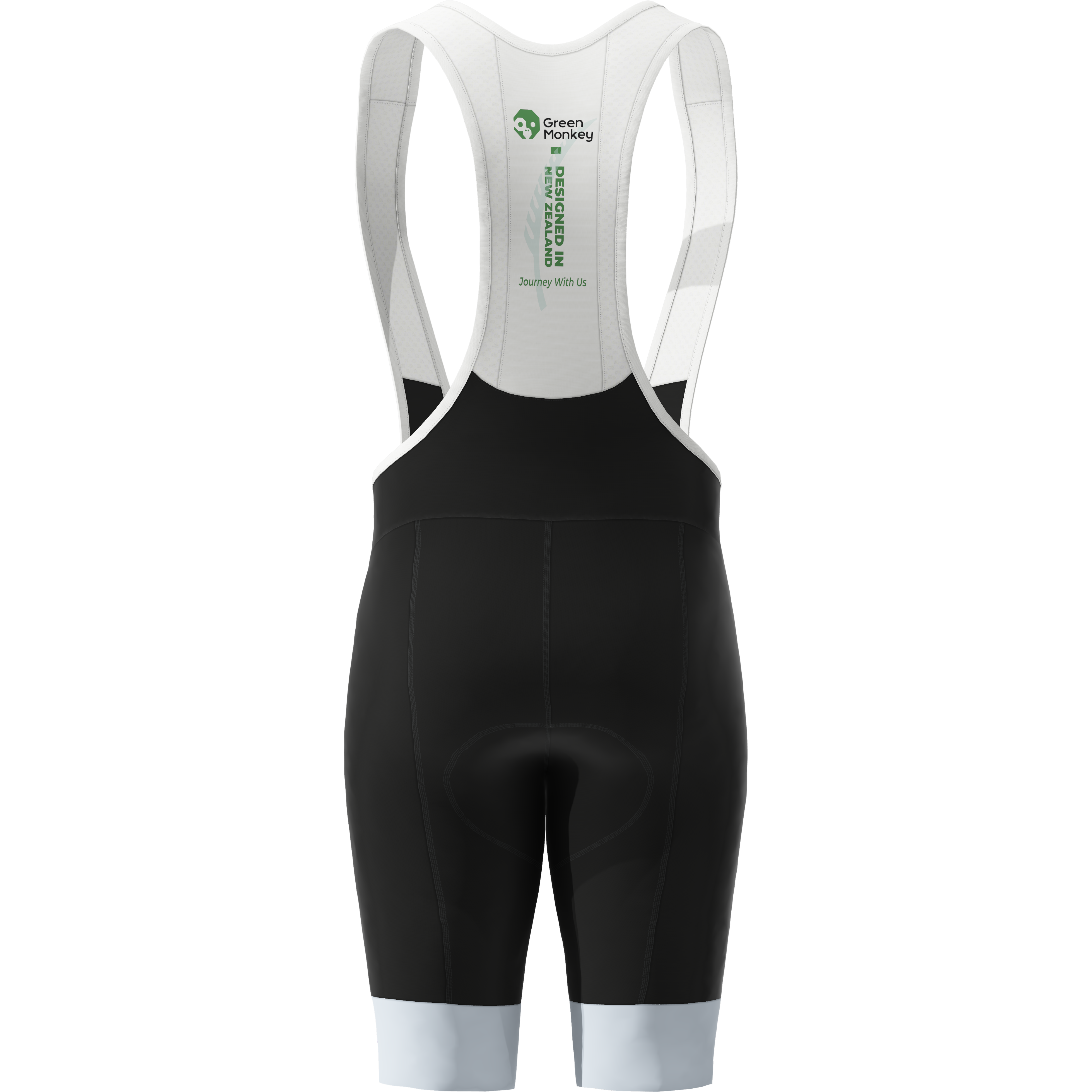 Premium GreenMonkey Black Bib Shorts with Blue Grippers - High-Performance Cycling Shorts for Men & Women - Ideal for Road Biking, Spinning & Indoor Training