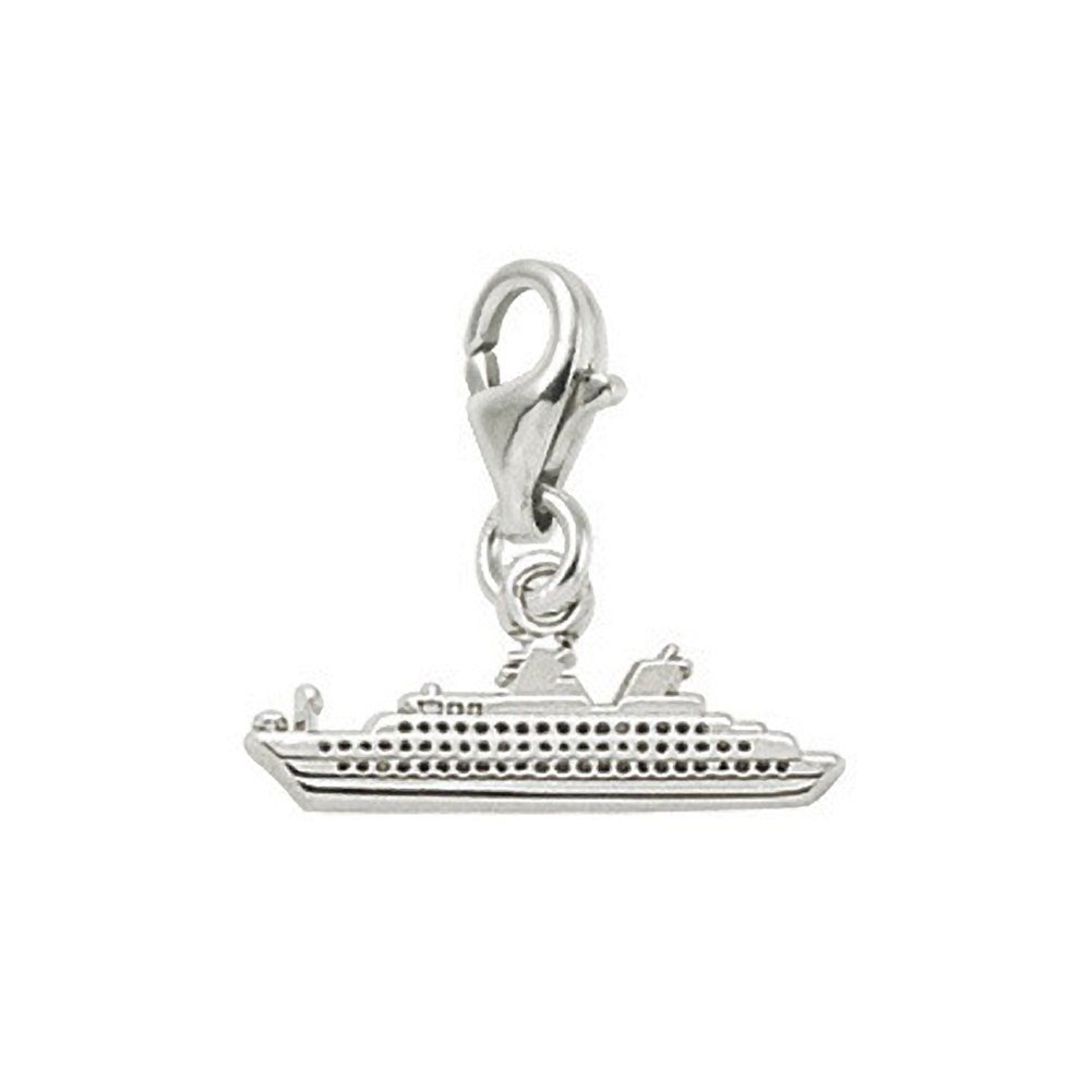 Oceanliner Charm with Lobster Claw Clasp - Nautical Jewelry Charms for Bracelets & Necklaces - Perfect for Beach Parties, Cruise Vacations and Marine-Themed Gifts