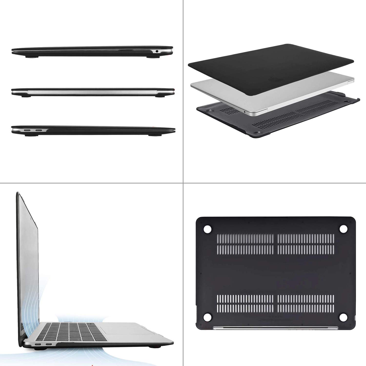 MOSISO Hard Shell Case for MacBook Air 13.3 Inch (2022-2018 Models A2337 M1 A2179 A1932) - Protective Cover with Keyboard Protector, Black | Perfect for Work, Travel & School Use