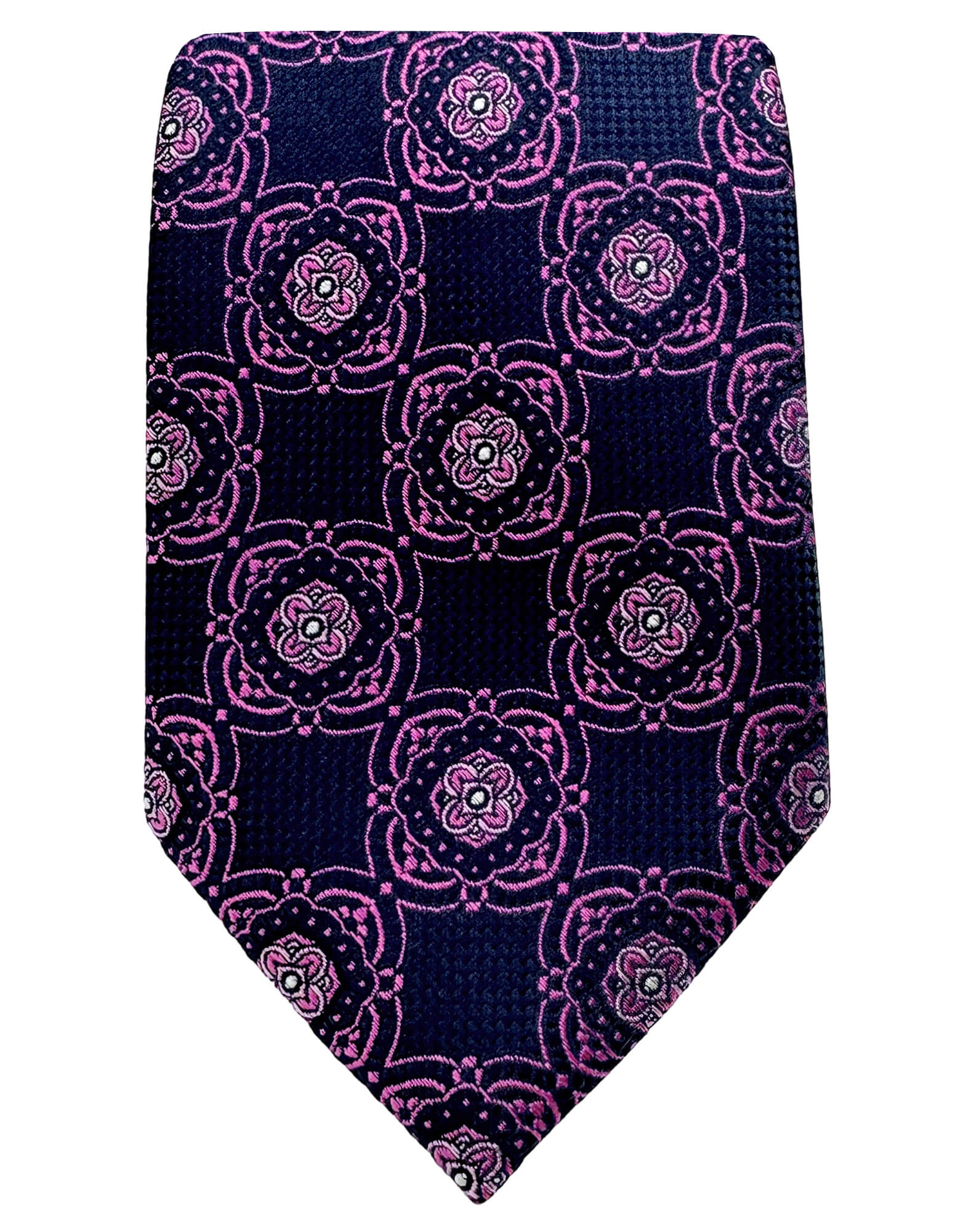 DÉCLIC Oliver Pink Patterned Necktie for Men - Stylish Silk Tie for Business, Weddings & Formal Occasions