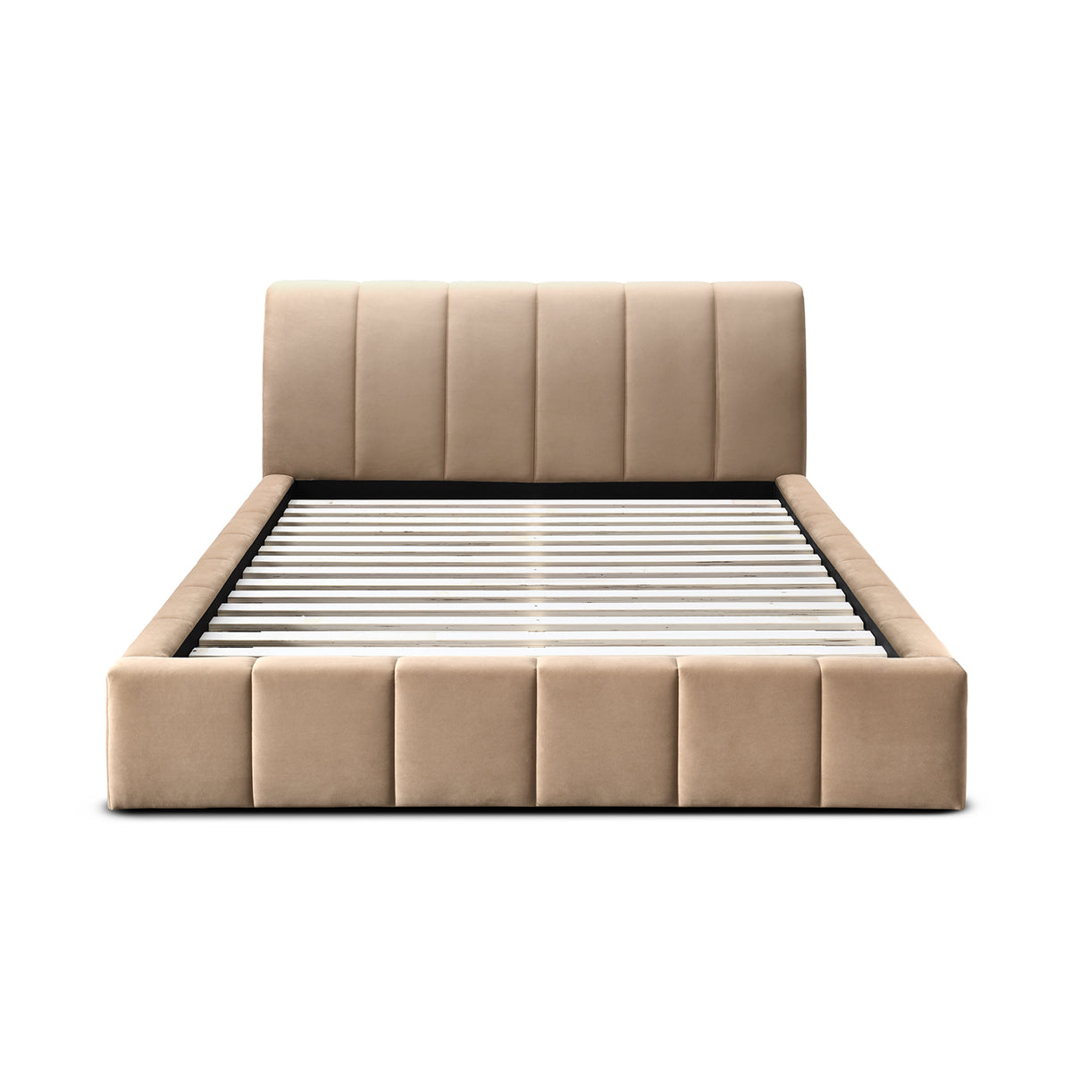 Luxury Velvet Queen Size Bed Frame - Sapphire Blue Upholstered Platform Bed with Wooden Slats | Perfect for Master Bedroom, Guest Room & Modern Home Decor