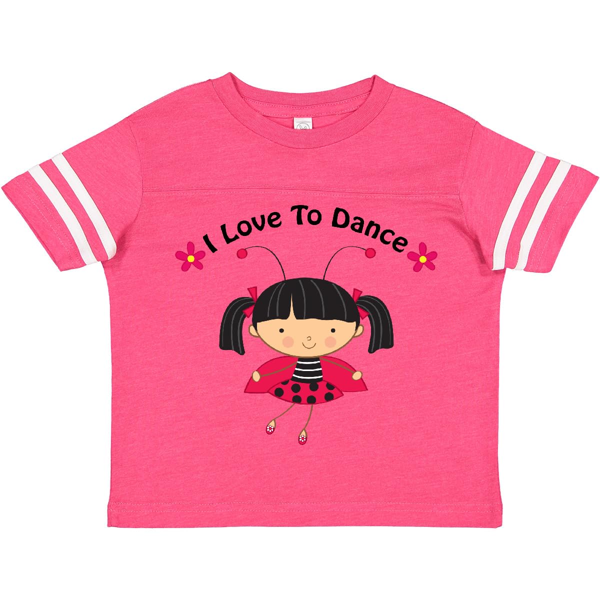 Inktastic I Love to Dance Ladybug Toddler T-Shirt - Cute Kids Dance Outfit for Ballet, Playtime & Casual Wear
