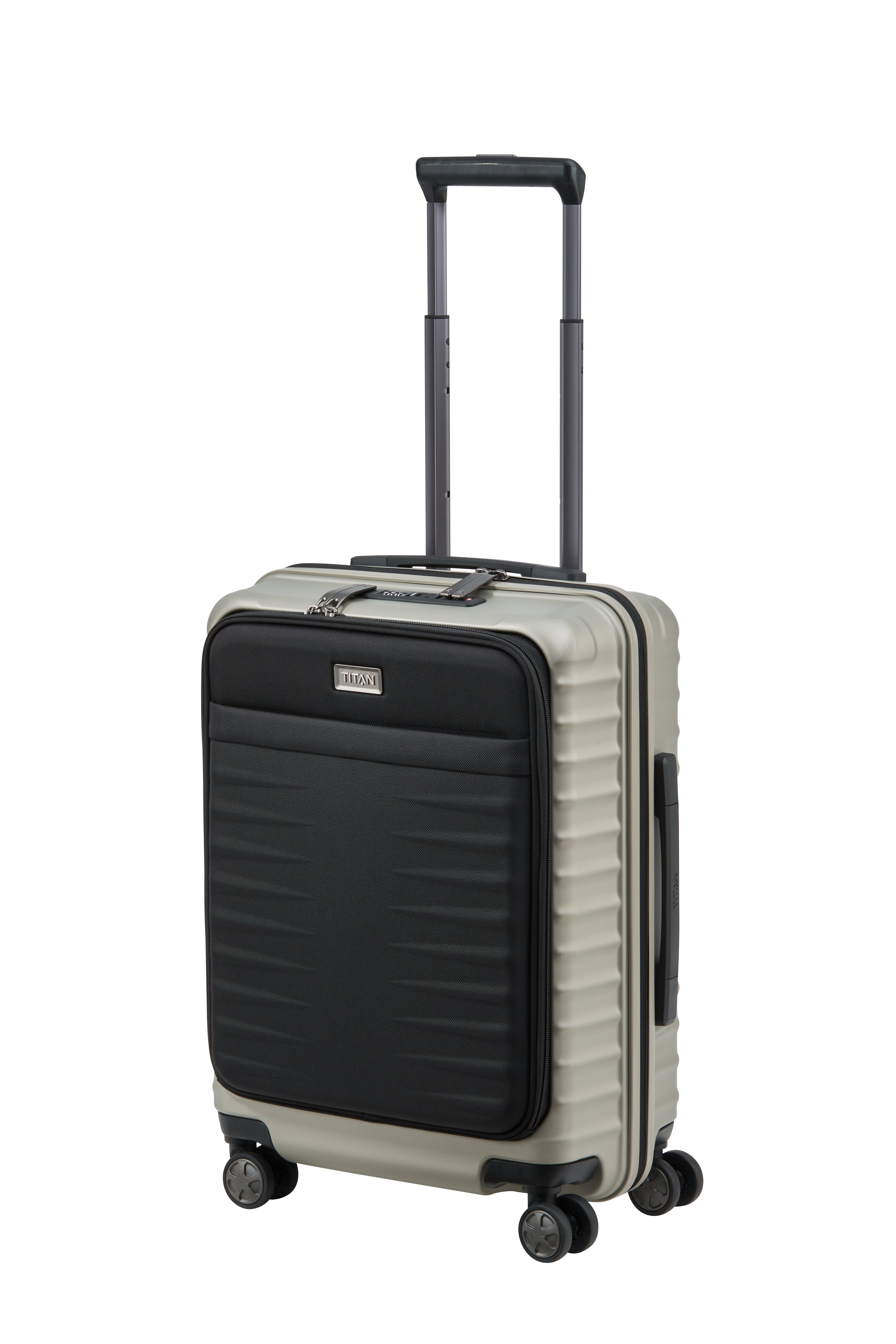 Titan LITRON Trolley S Carry On Luggage with Front Pocket - Lightweight Expandable Suitcase for Business Travel & Weekend Getaways