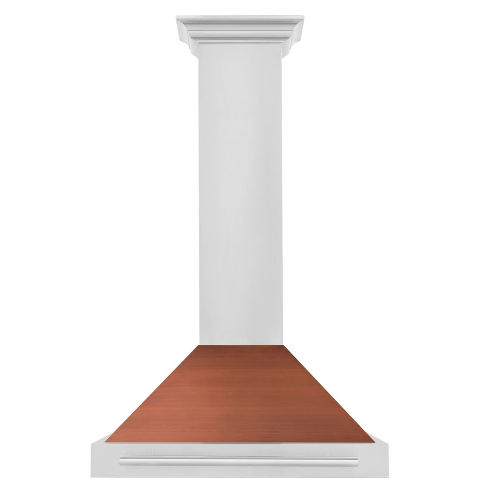 ZLINE 30 Inch Convertible Stainless Steel Range Hood with Copper Shell & Stainless Steel Handle - Powerful Kitchen Ventilation for Gas Stoves & Cooking (KB4STX C 30)