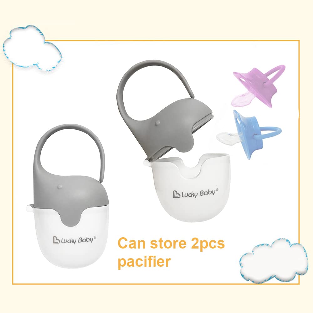 BUZHI Baby Pacifier Holder Case - BPA Free Travel Soother Container with 2 Pacifiers - Perfect for On-the-Go Parents, Daycare & Outdoor Activities