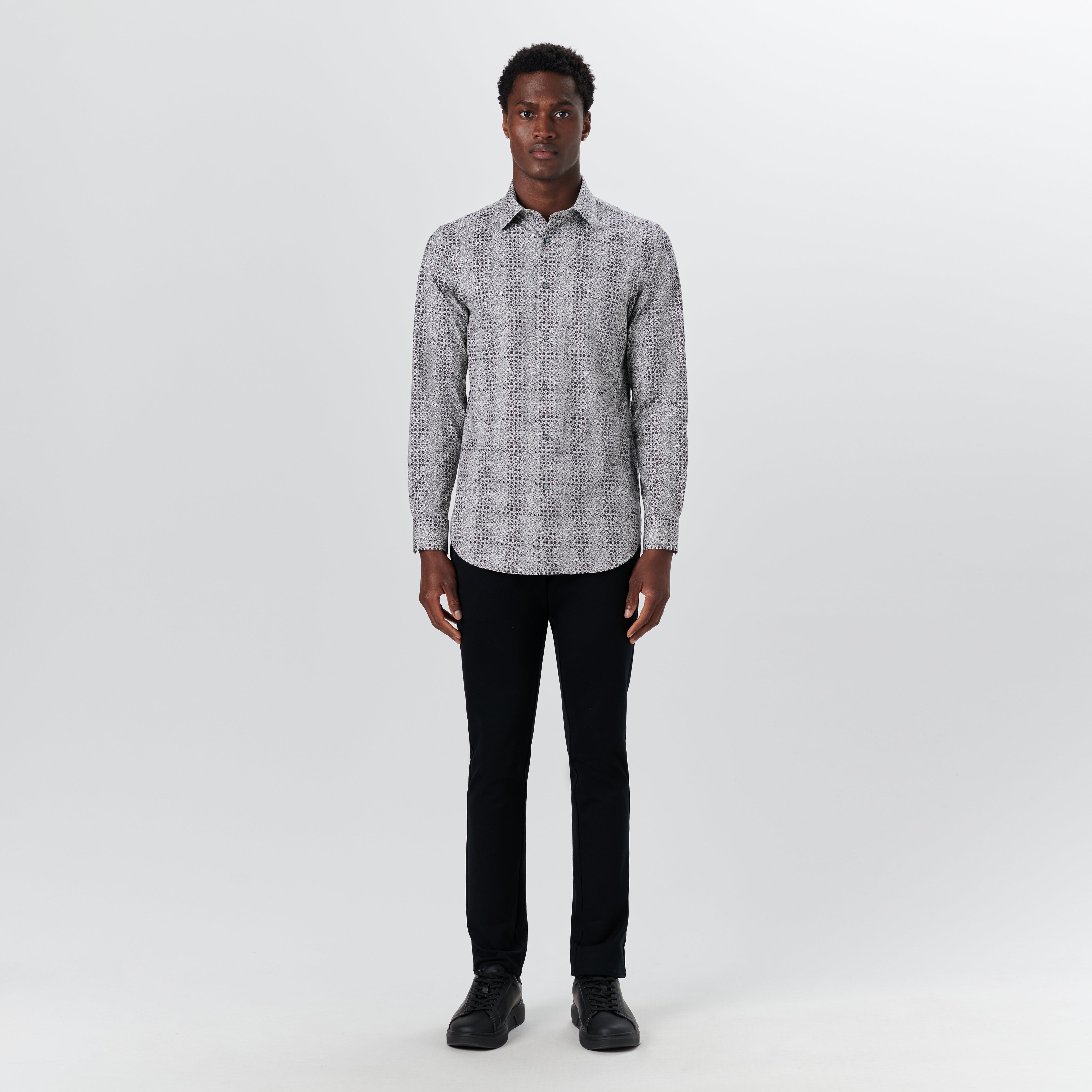 JAMES Abstract Print Cotton Shirt for Men - Stylish Casual Button Down Shirt for Everyday Wear, Office & Date Night Outfits