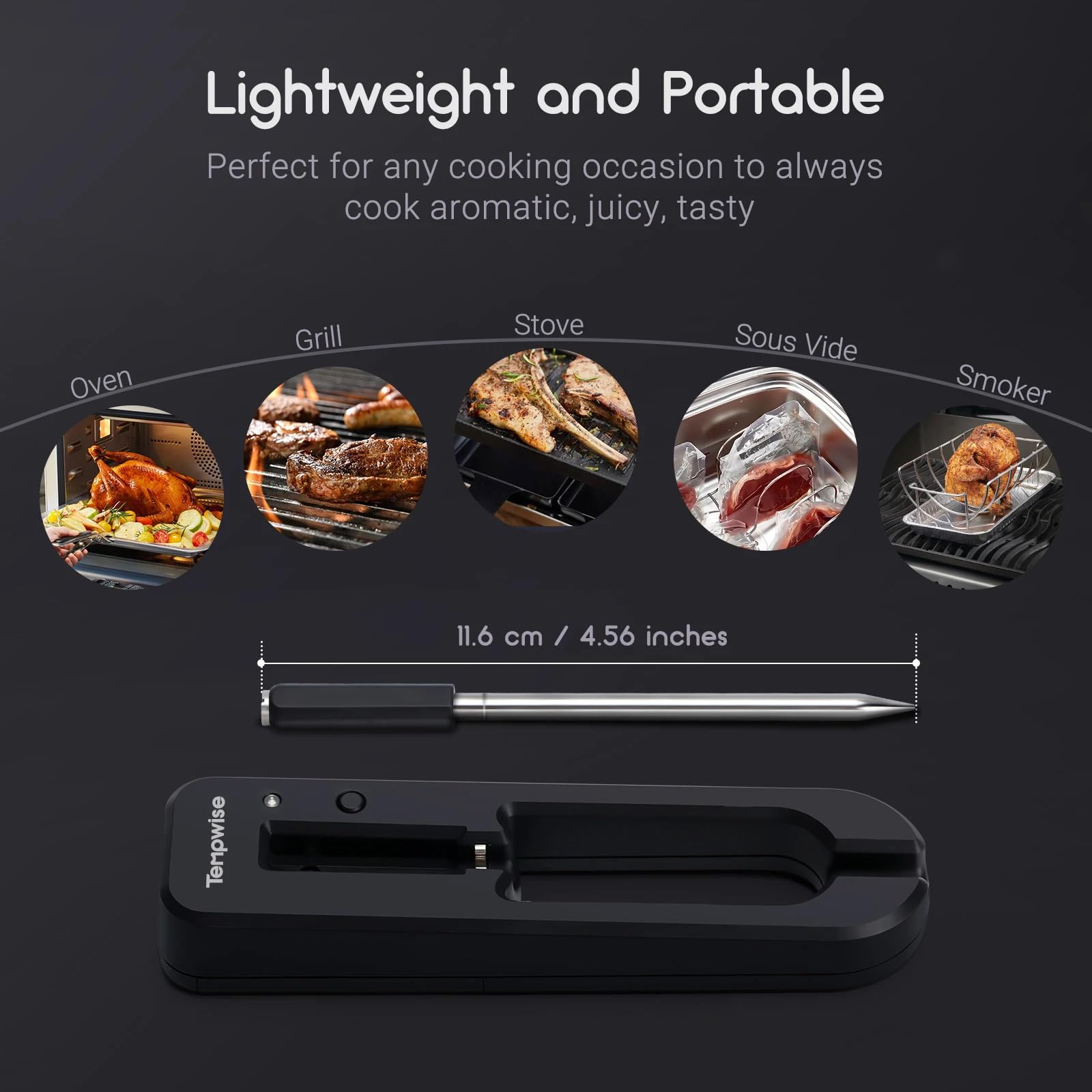 Best Wireless Meat Thermometer for Grilling & Smoking - Digital BBQ Food Temperature Probe with Long Range & Smart Alerts - Perfect for Steak, Chicken, Turkey & More