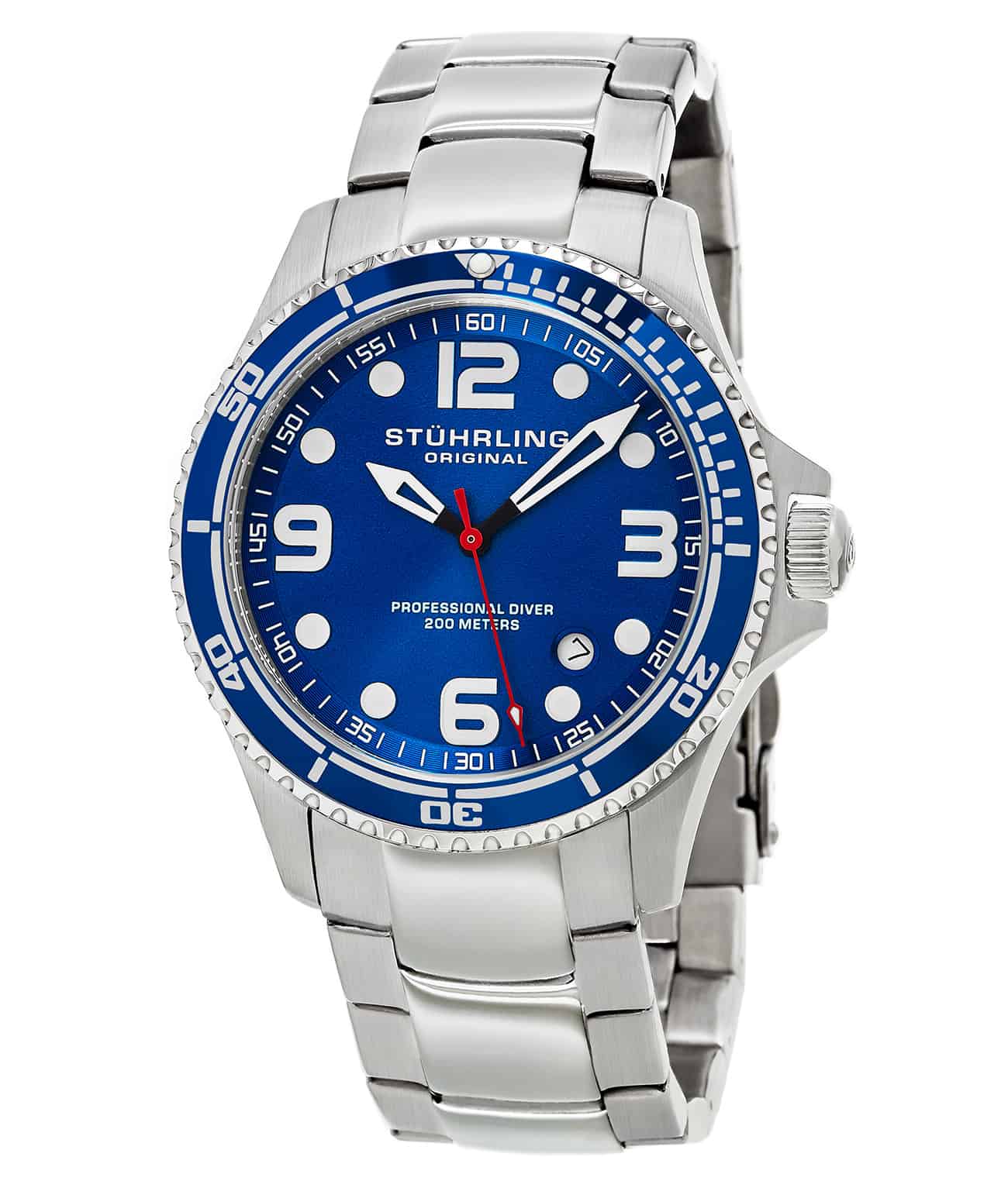 Grand Regatta 593 Quartz 45mm Diver Watch for Men - Waterproof Stainless Steel Analog Wristwatch - Perfect for Scuba Diving, Swimming & Outdoor Adventures
