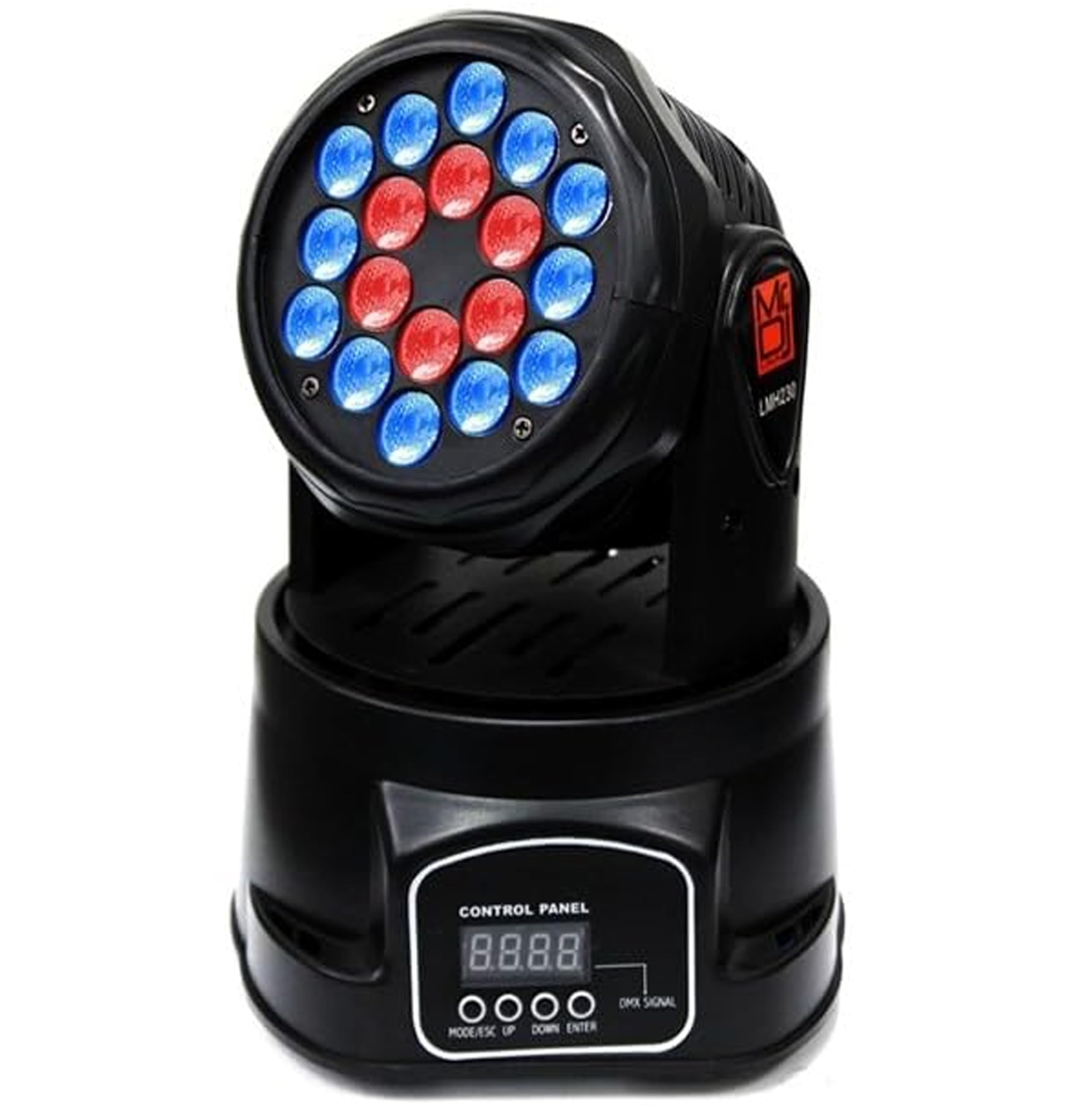 MR DJ USA - 2 Piece Set LMH230 100W RGBW 7-LED Moving Head Wash Light with DMX Control - Professional Stage Lighting for DJ, Party, Concert and Event Performances
