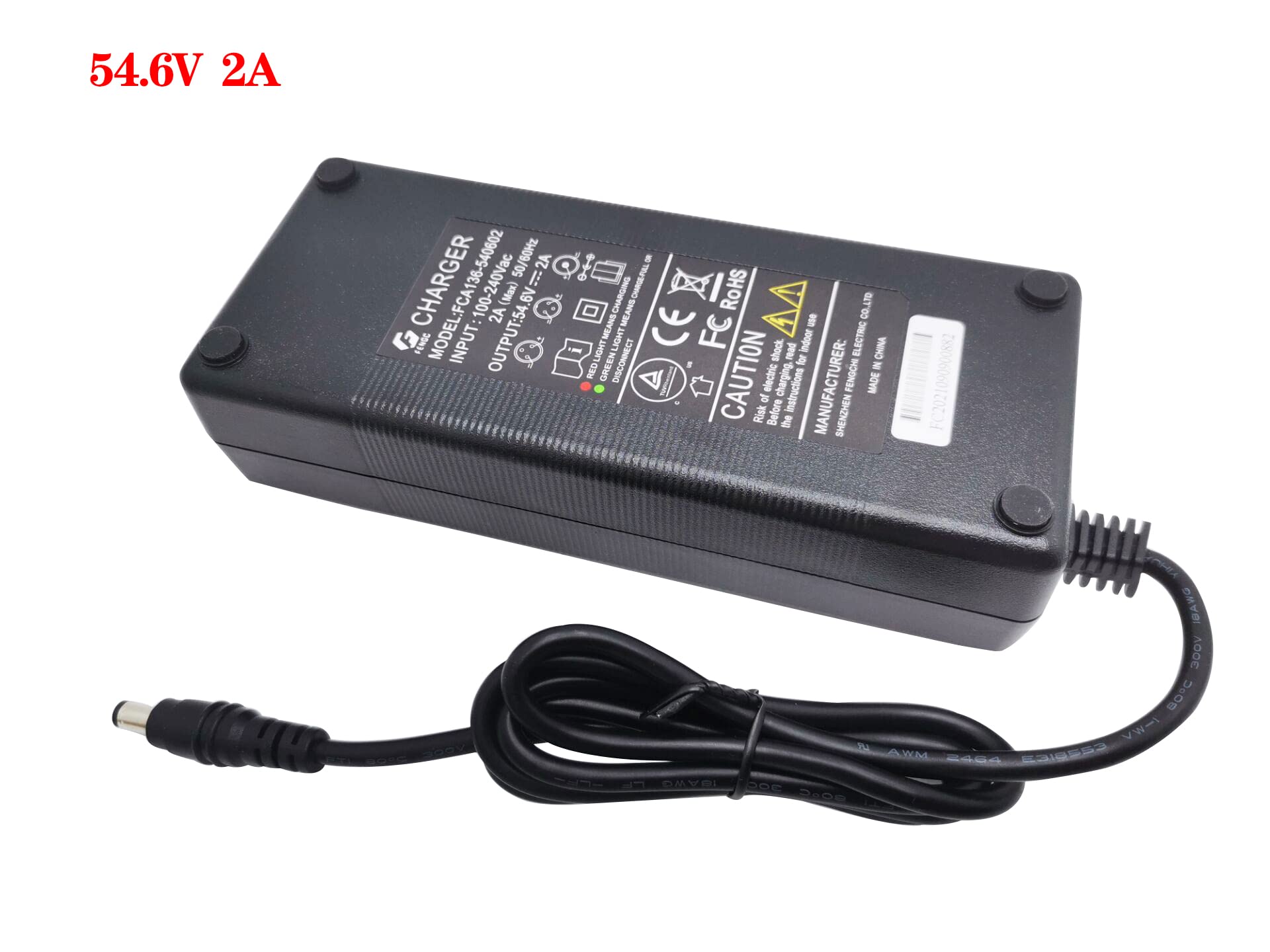 54.6V 2A Replacement Charger for KUGOO G2 PRO Electric Scooter - Battery Charger Accessories - Perfect for Commuting & Urban Travel